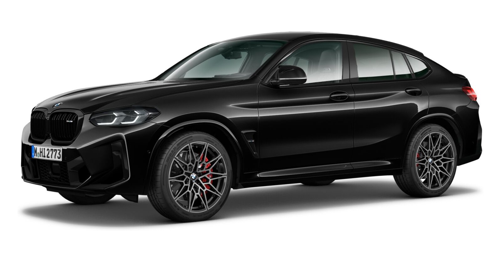 BMW X4 M Competition in Schwarz von vorne