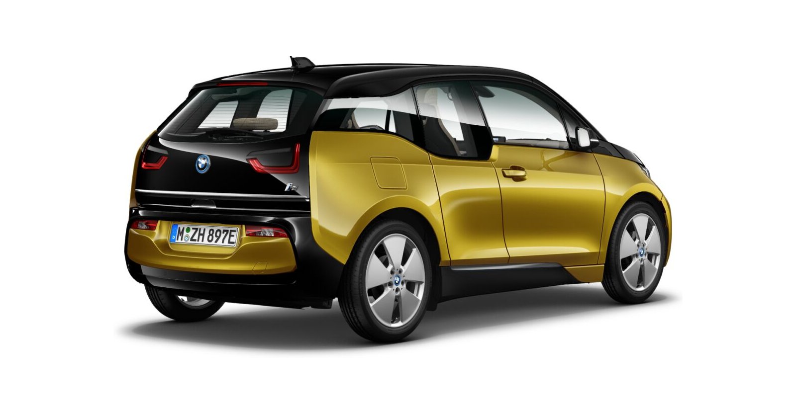 BMW BMW I in Gold von hinten