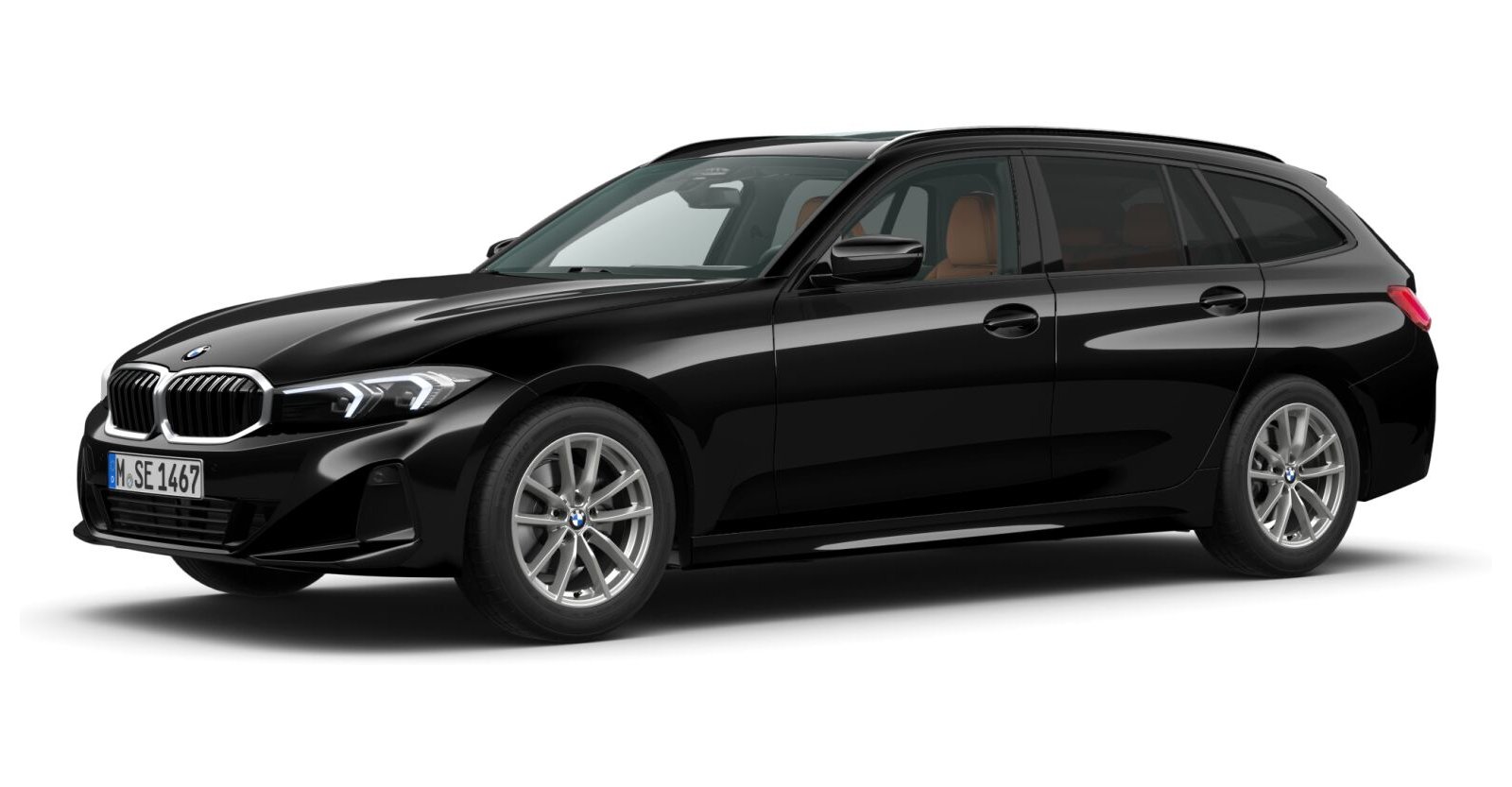 BMW BMW 3er in Schwarz von vorne BMW BMW 3er in Schwarz von vorne