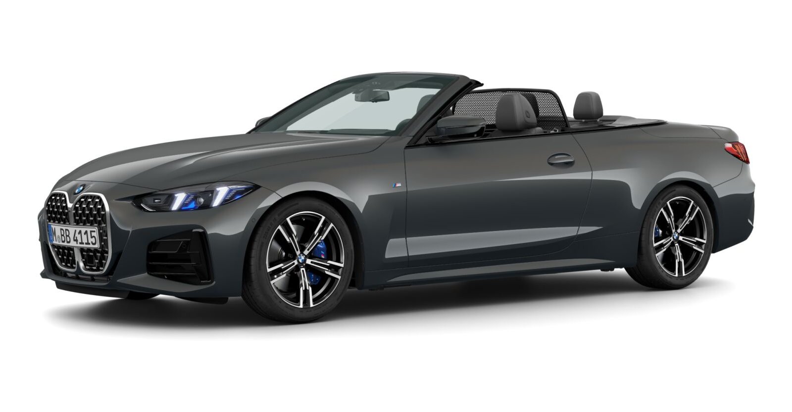 BMW 430i xDrive Cabrio in Grau von vorne BMW 430i xDrive Cabrio in Grau von vorne