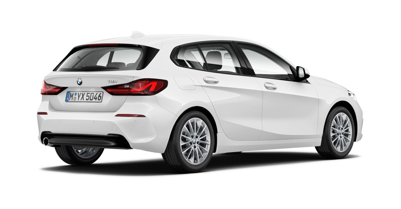 BMW BMW 1er in Weiß von hinten BMW BMW 1er in Weiß von hinten