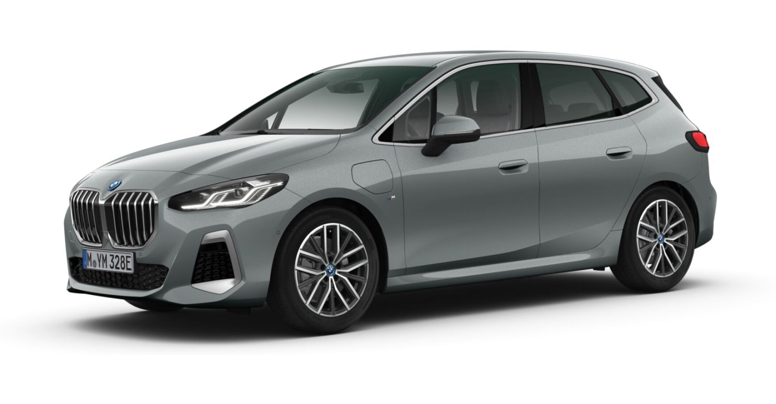 BMW 225e xDrive Active Tourer in Grau von vorne BMW 225e xDrive Active Tourer in Grau von vorne