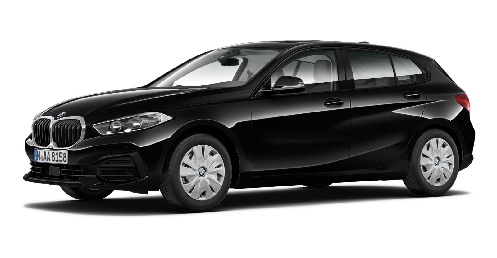 BMW BMW 1er in Schwarz von vorne BMW BMW 1er in Schwarz von vorne