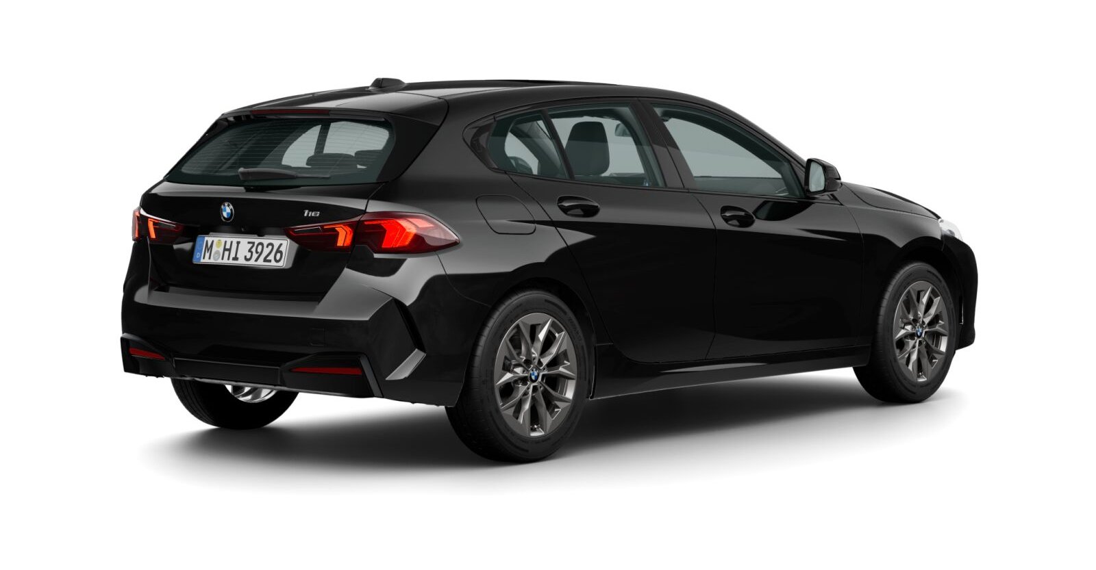 BMW BMW 1er in Schwarz von hinten