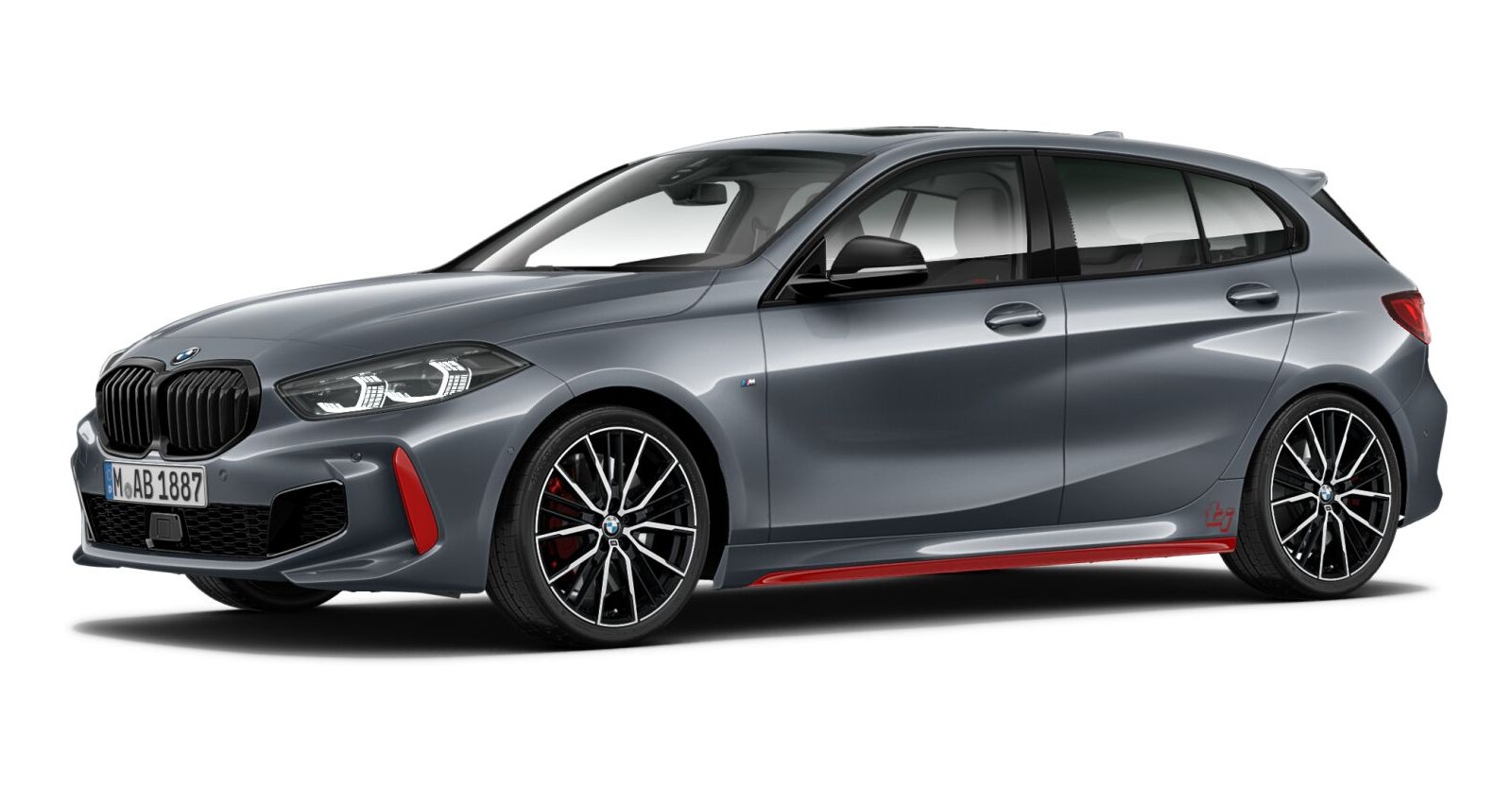 BMW 128Ti in Grau von vorne