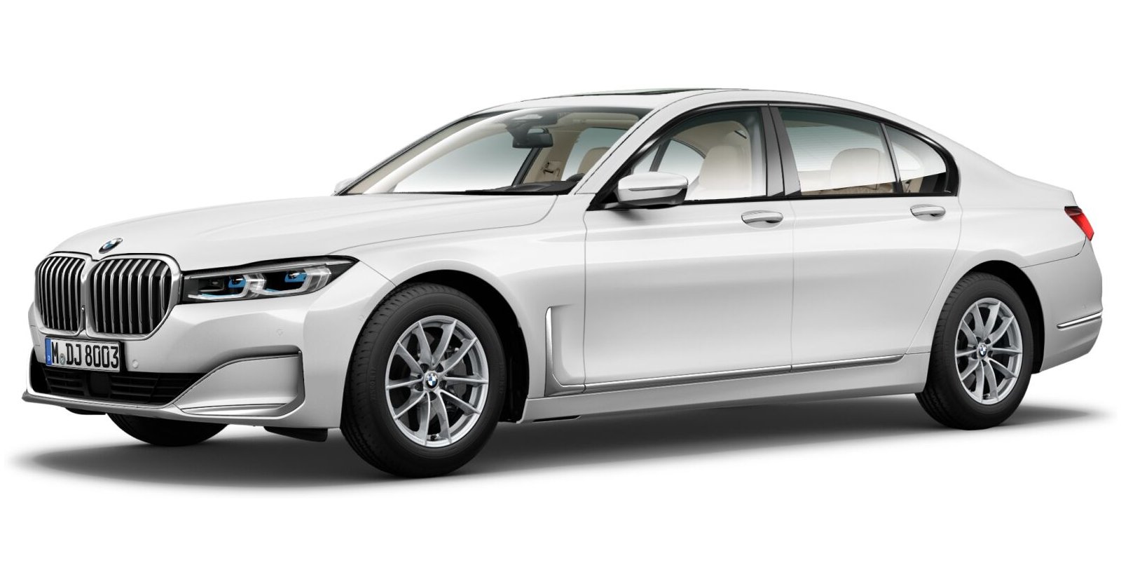 BMW 730d xDrive Limousine in Weiß von vorne BMW 730d xDrive Limousine in Weiß von vorne