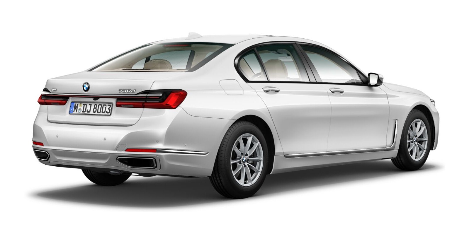 BMW BMW 7er in Weiß von hinten