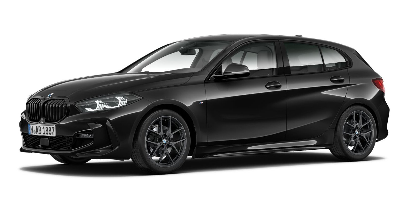 BMW 120i in Schwarz von vorne BMW 120i in Schwarz von vorne