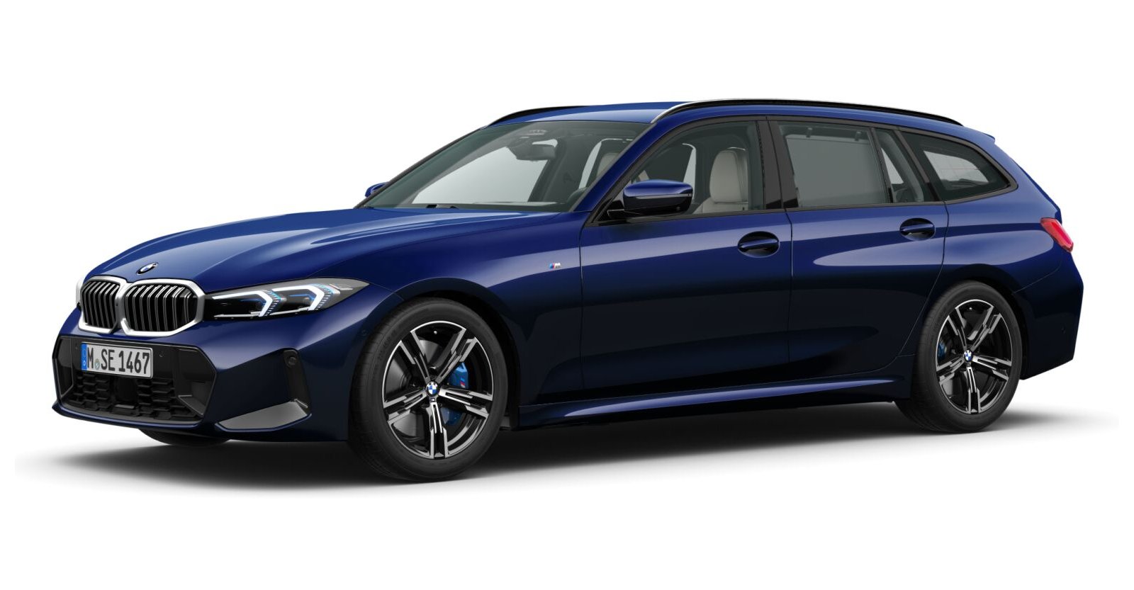 BMW 318i Touring in Blau von vorne BMW 318i Touring in Blau von vorne