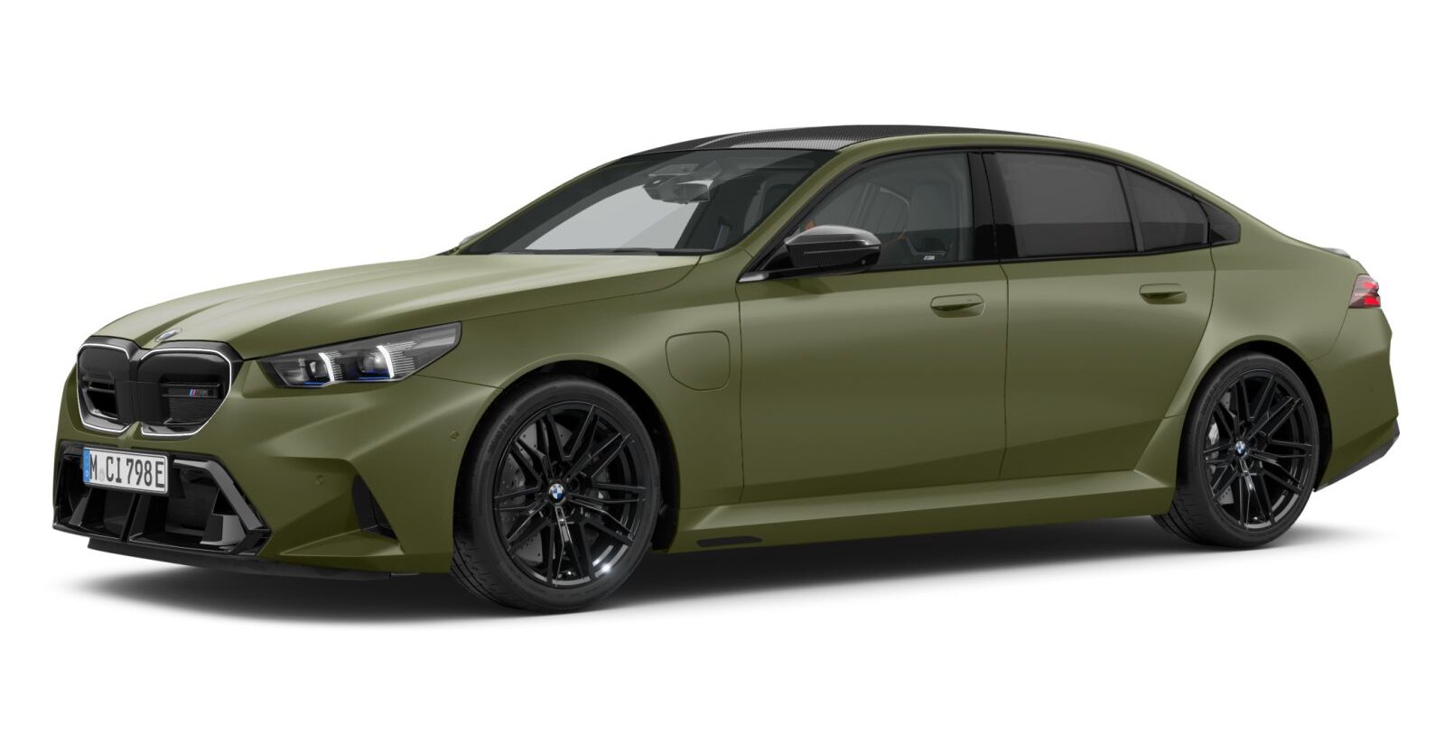 BMW M5 Limousine in Grün von vorne