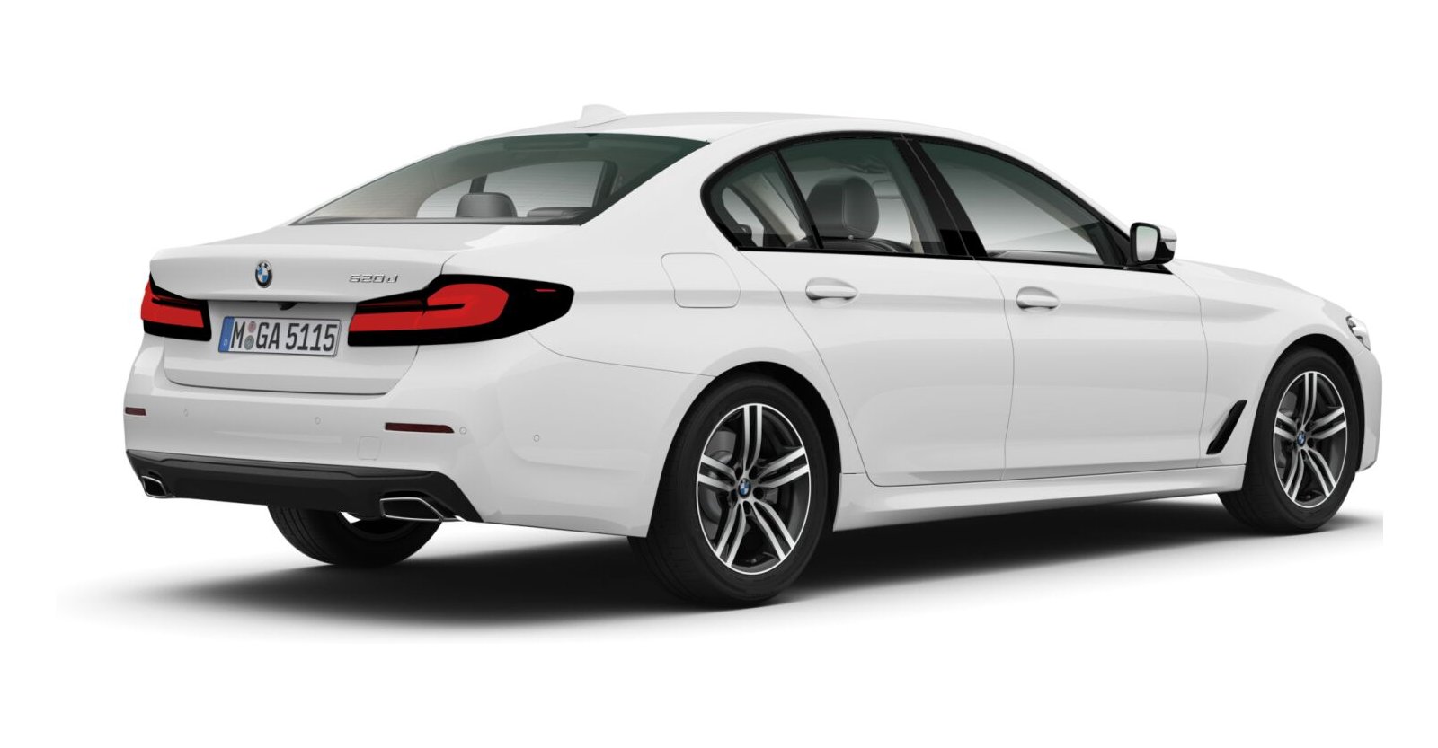 BMW BMW 5er in Weiß von hinten