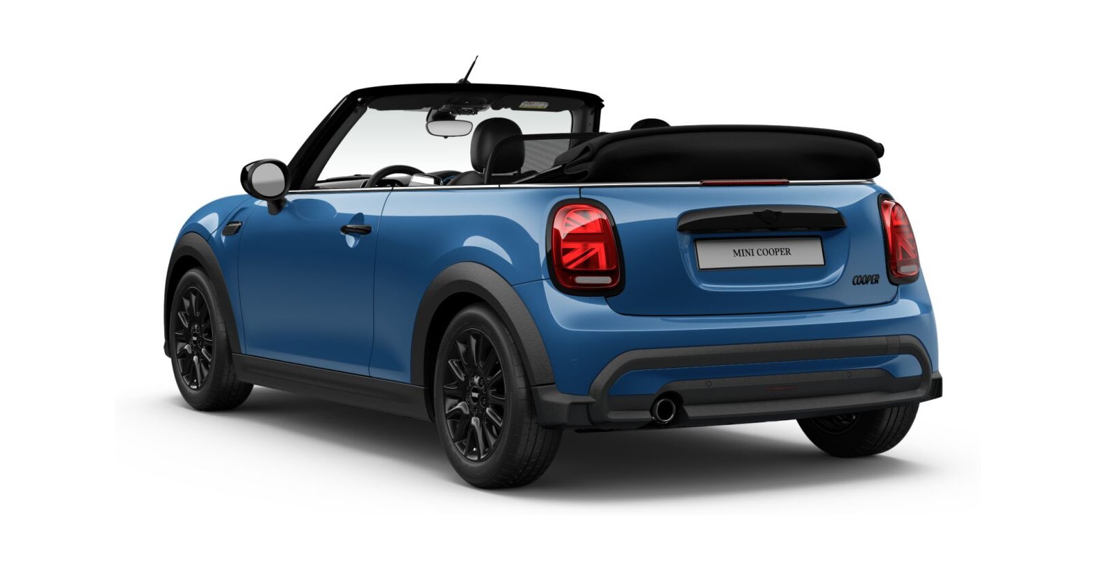 MINI MINI Cabrio in Blau von hinten