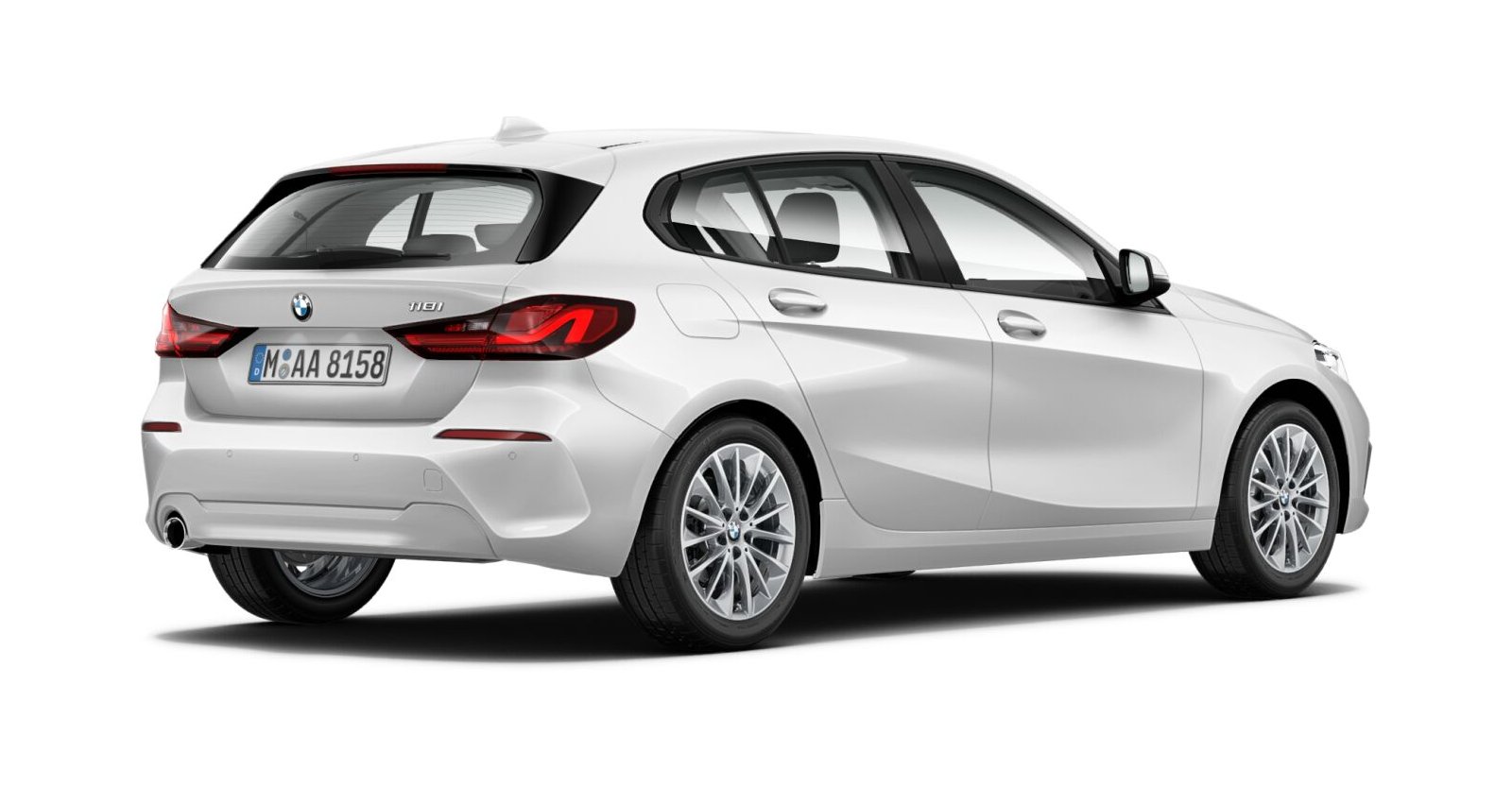 BMW BMW 1er in Weiß von hinten BMW BMW 1er in Weiß von hinten