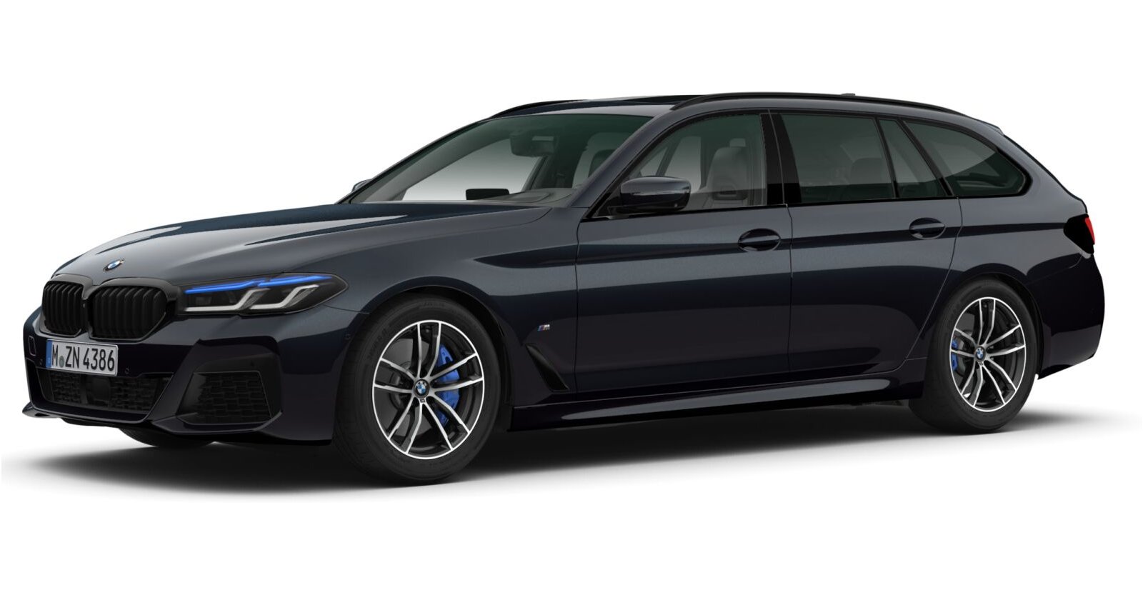BMW 540d xDrive Touring in Schwarz von vorne BMW 540d xDrive Touring in Schwarz von vorne