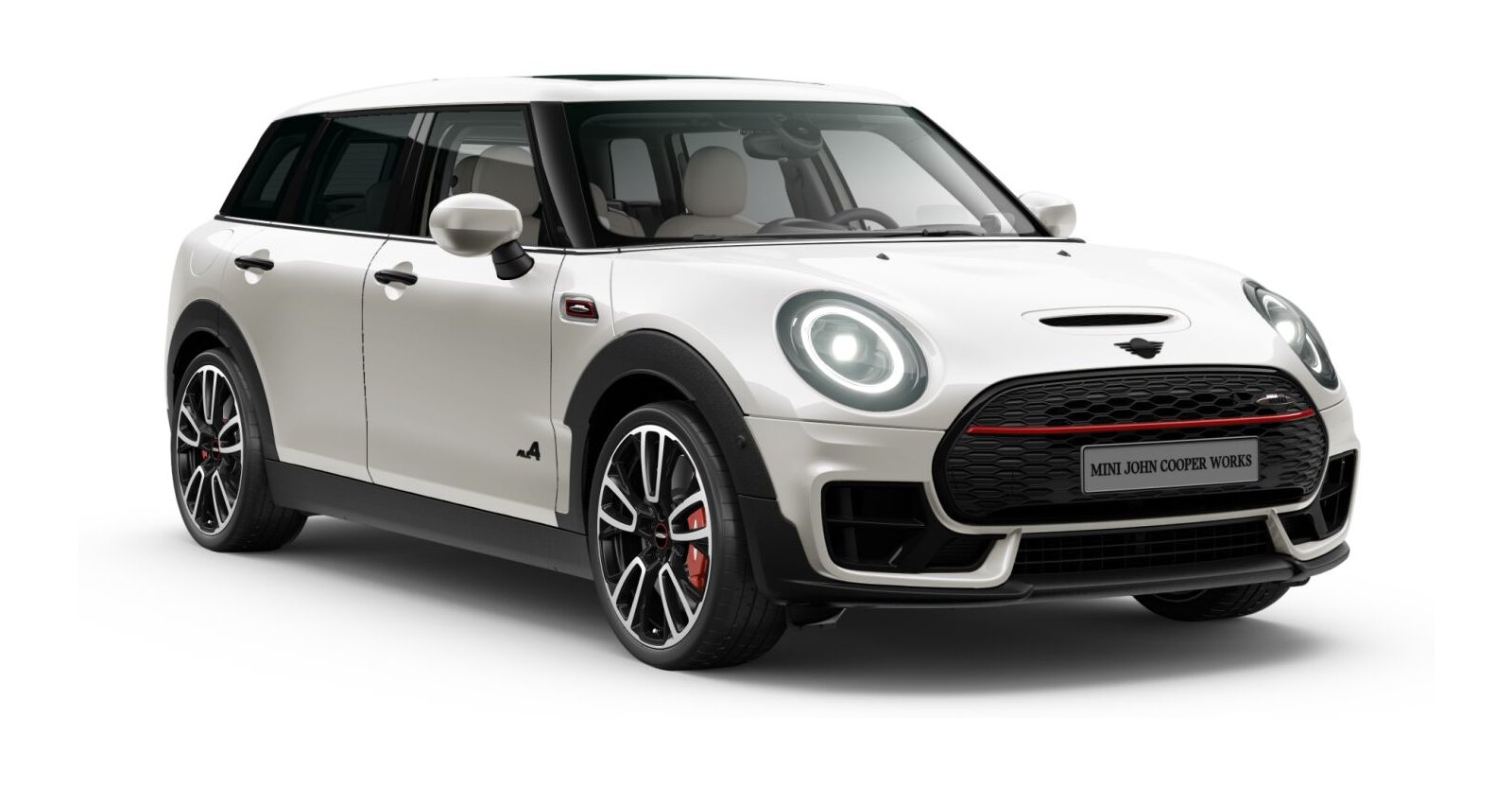 MINI JCW Clubman ALL4 in Weiß von vorne MINI JCW Clubman ALL4 in Weiß von vorne