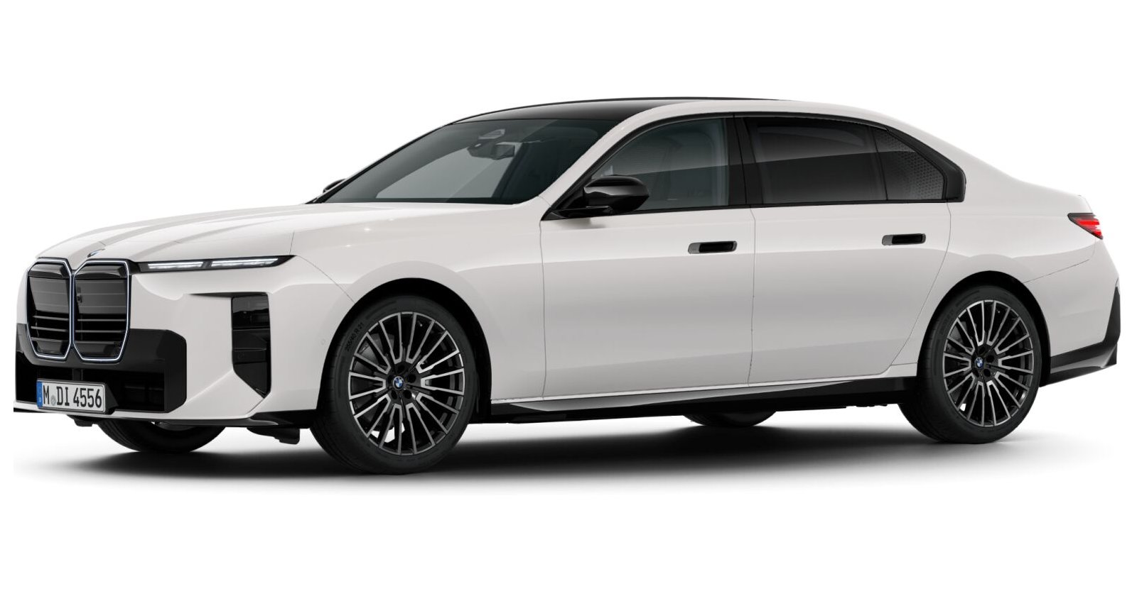 BMW 740 xDrive Limousine in Weiß von vorne BMW 740 xDrive Limousine in Weiß von vorne