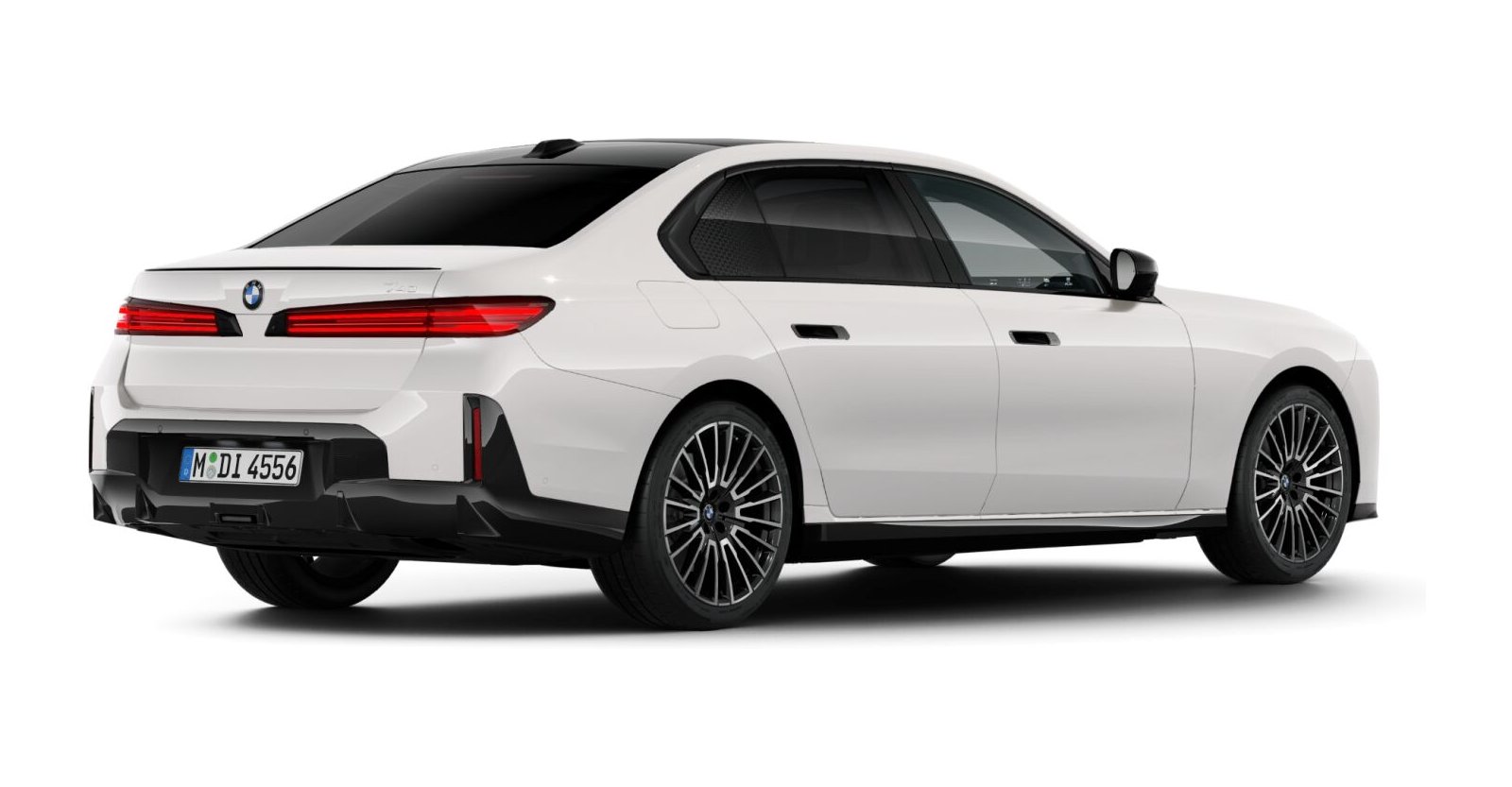 BMW BMW 7er in Weiß von hinten