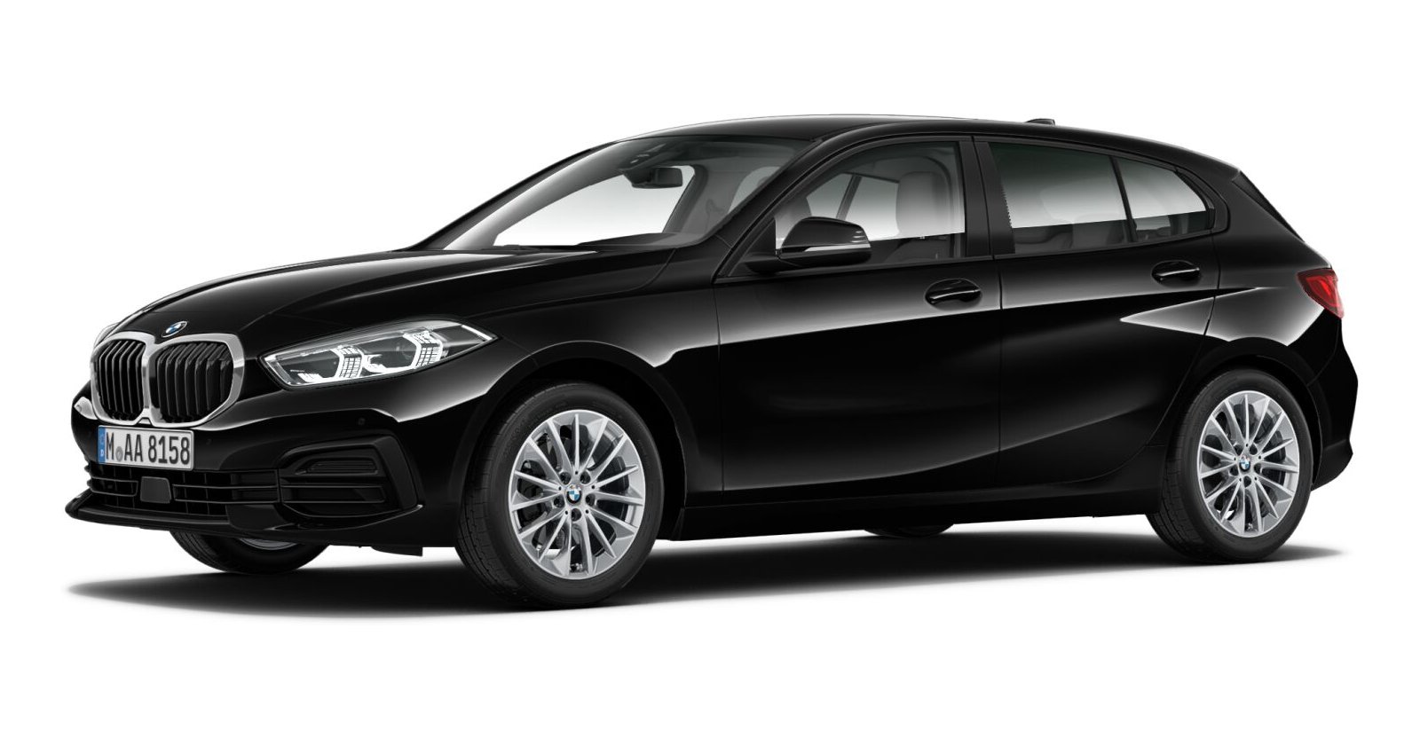 BMW BMW 1er in Schwarz von vorne BMW BMW 1er in Schwarz von vorne