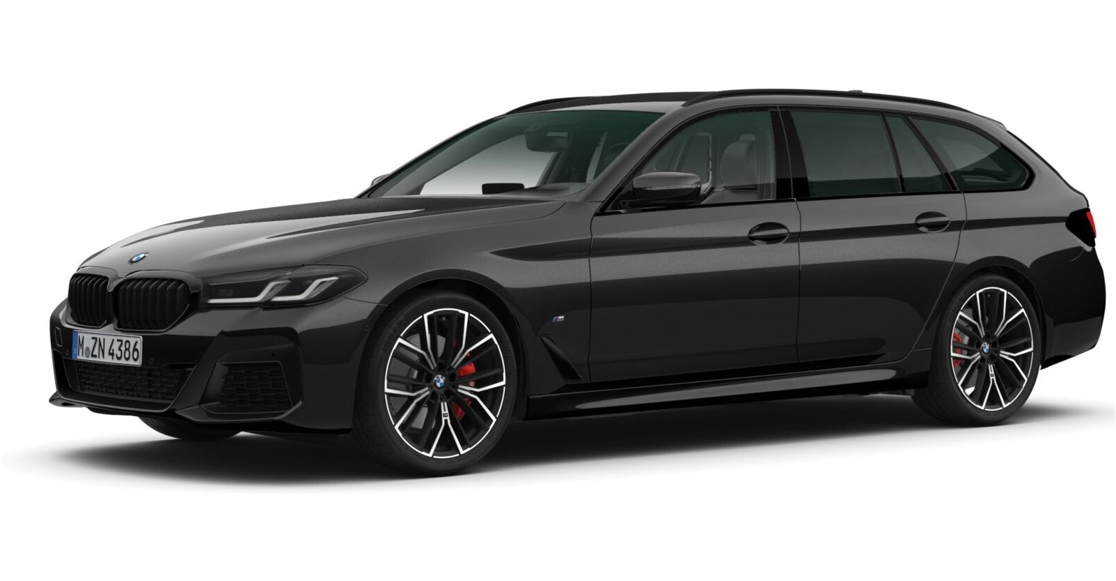 BMW 540d xDrive Touring in Schwarz von vorne BMW 540d xDrive Touring in Schwarz von vorne