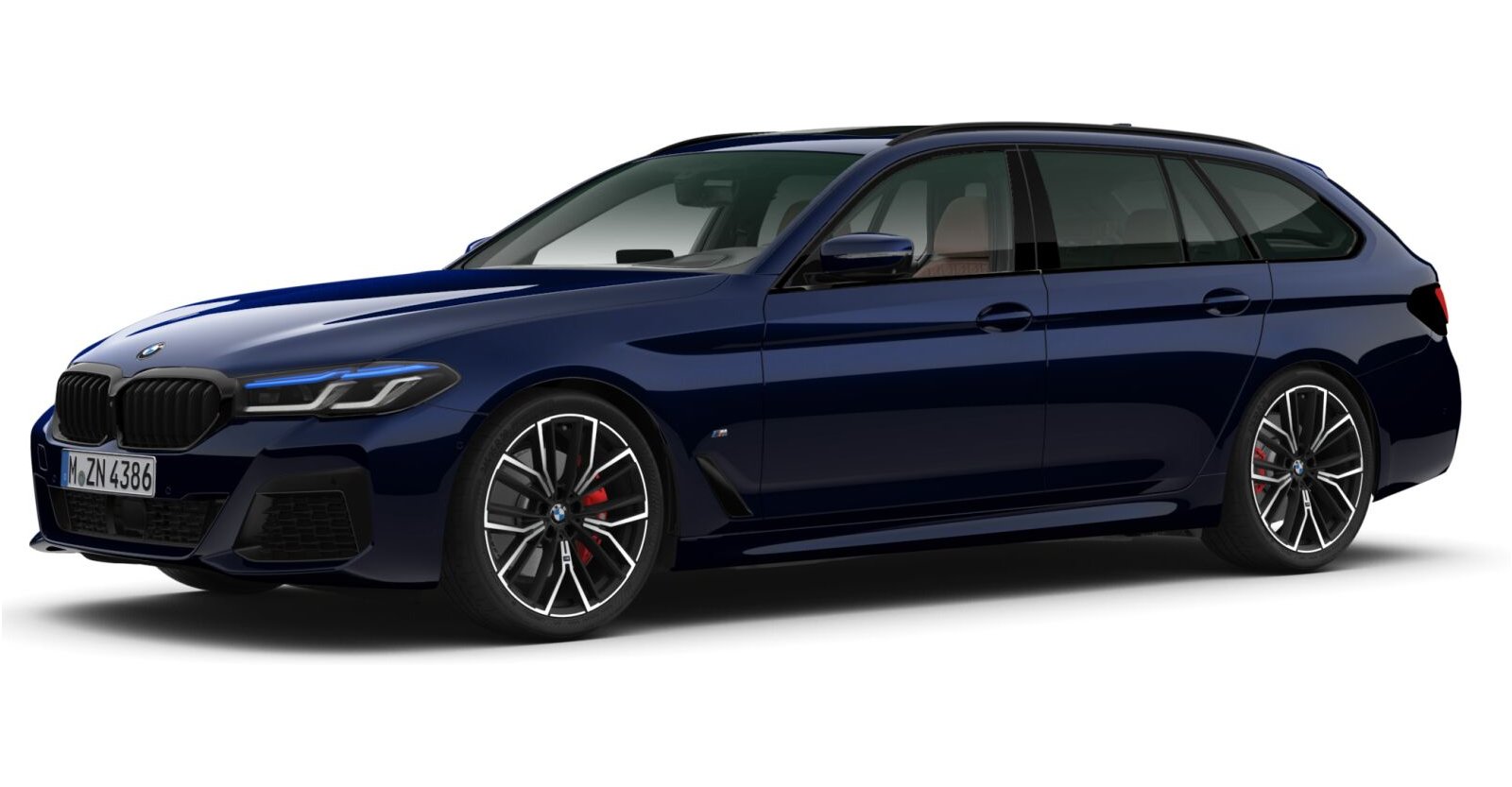 BMW 540d xDrive Touring in Blau von vorne BMW 540d xDrive Touring in Blau von vorne