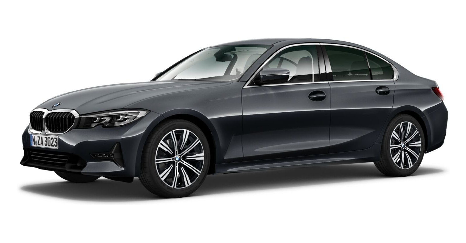 BMW 330i Limousine in Grau von vorne BMW 330i Limousine in Grau von vorne