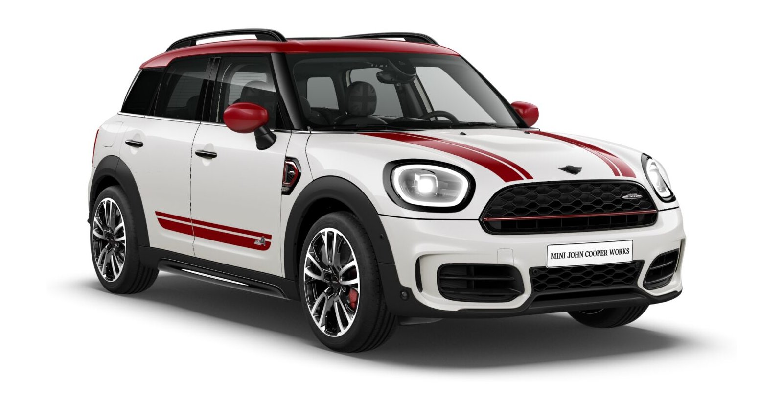 MINI JCW Countryman ALL4 in Weiß von vorne MINI JCW Countryman ALL4 in Weiß von vorne