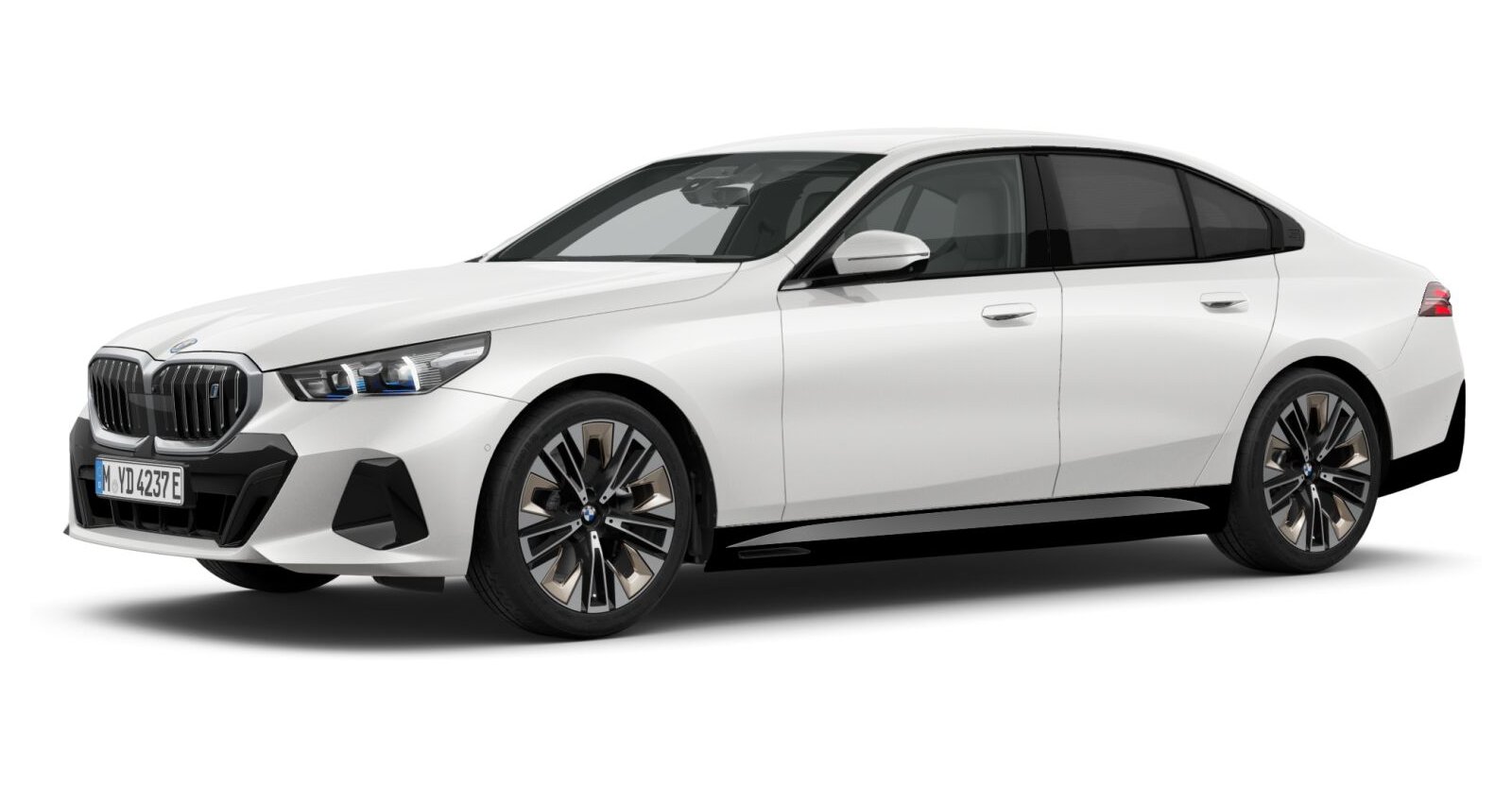 BMW i5 eDrive40 Limousine in Weiß von vorne BMW i5 eDrive40 Limousine in Weiß von vorne