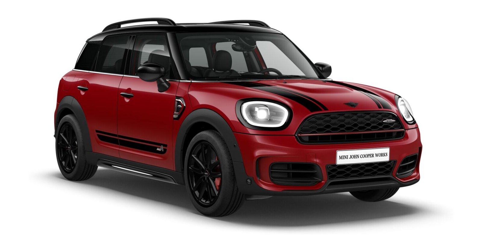 MINI JCW Countryman ALL4 in Rot von vorne MINI JCW Countryman ALL4 in Rot von vorne