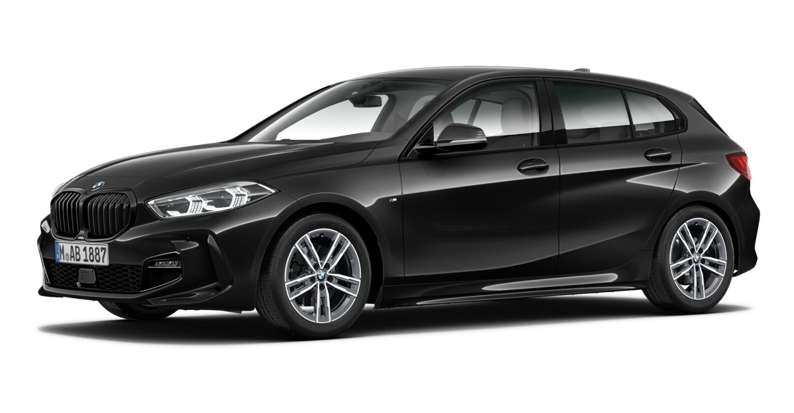 BMW BMW 1er in Schwarz von vorne BMW BMW 1er in Schwarz von vorne