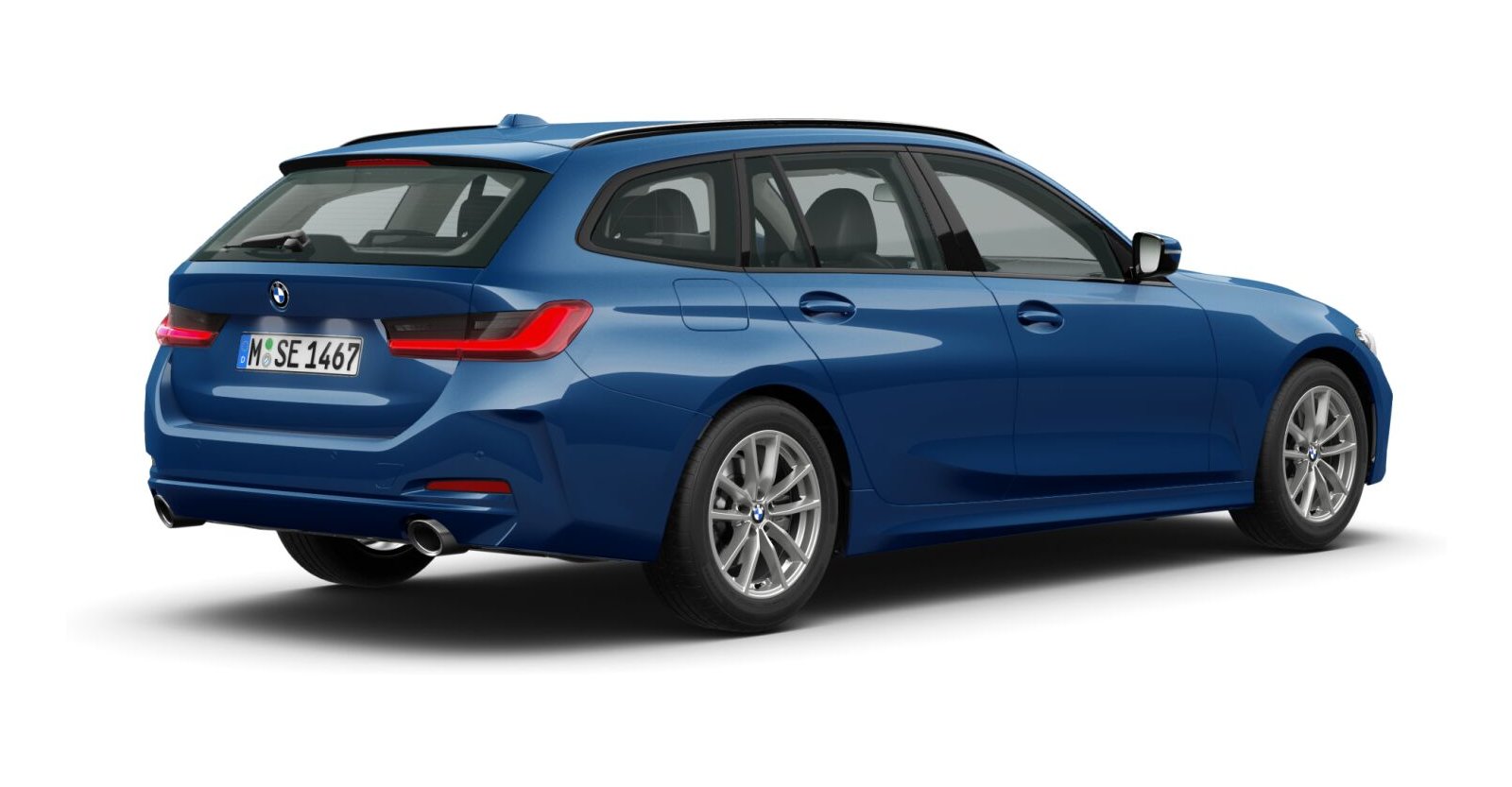 BMW BMW 3er in Blau von hinten BMW BMW 3er in Blau von hinten