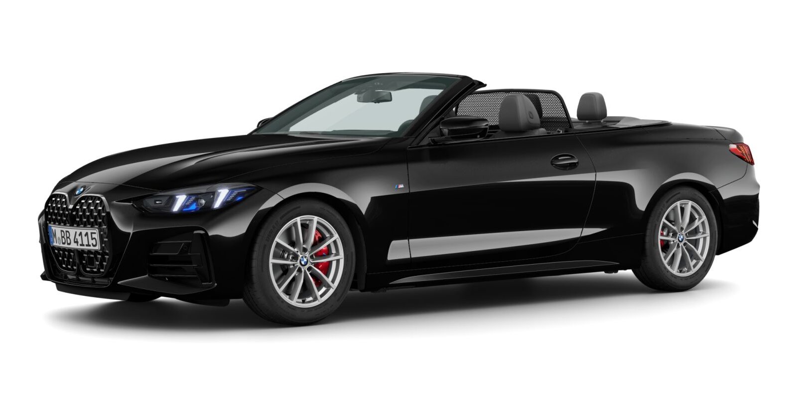 BMW 420i Cabrio in Schwarz von vorne BMW 420i Cabrio in Schwarz von vorne