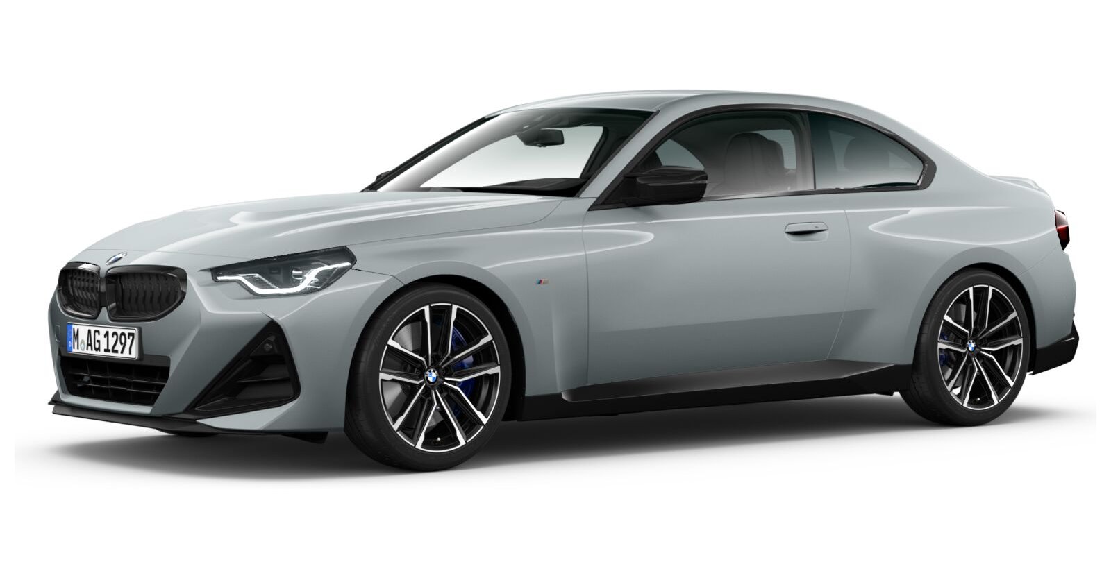 BMW M240i xDrive Coupé in Grau von vorne BMW M240i xDrive Coupé in Grau von vorne