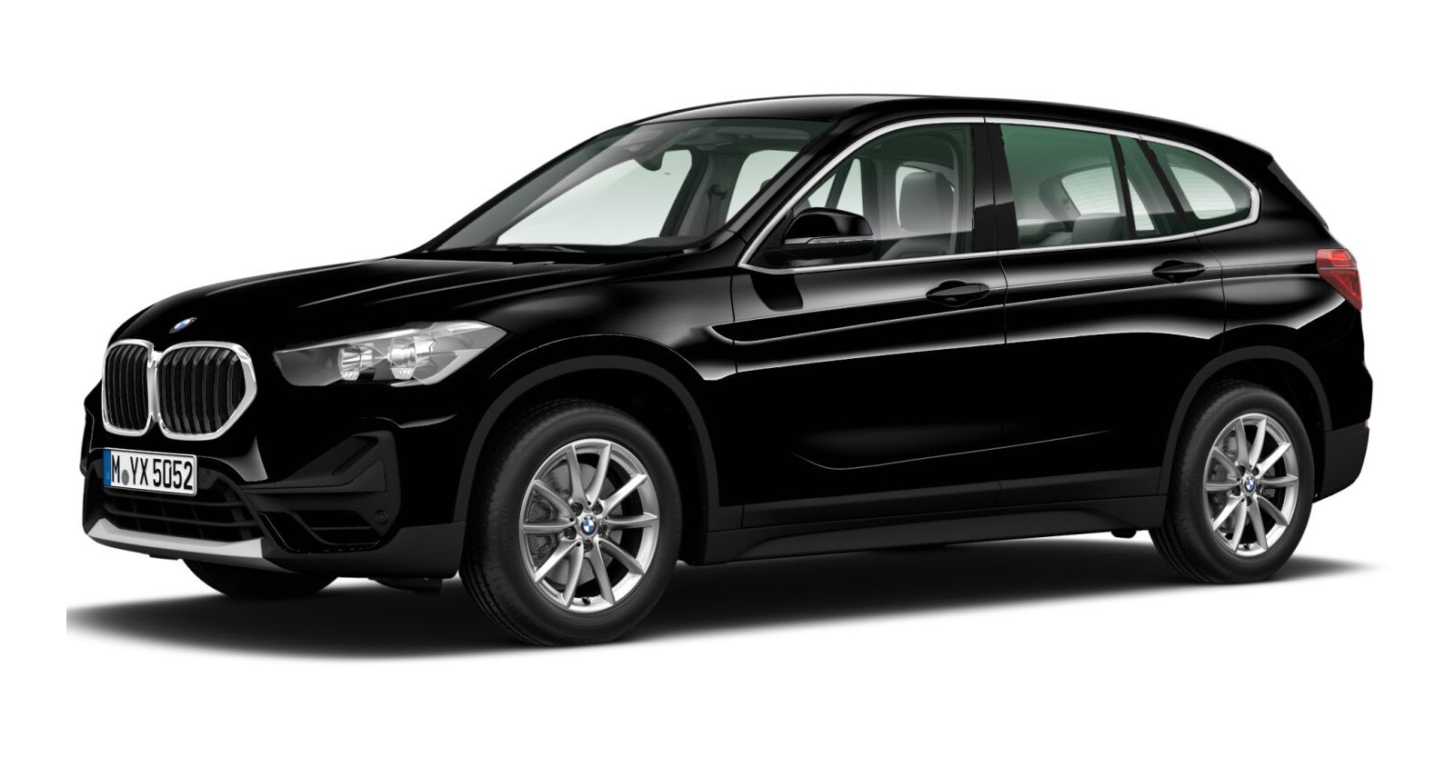 BMW X1 sDrive18i in Schwarz von vorne BMW X1 sDrive18i in Schwarz von vorne