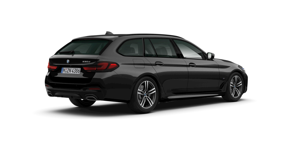 BMW BMW 5er in Schwarz von hinten
