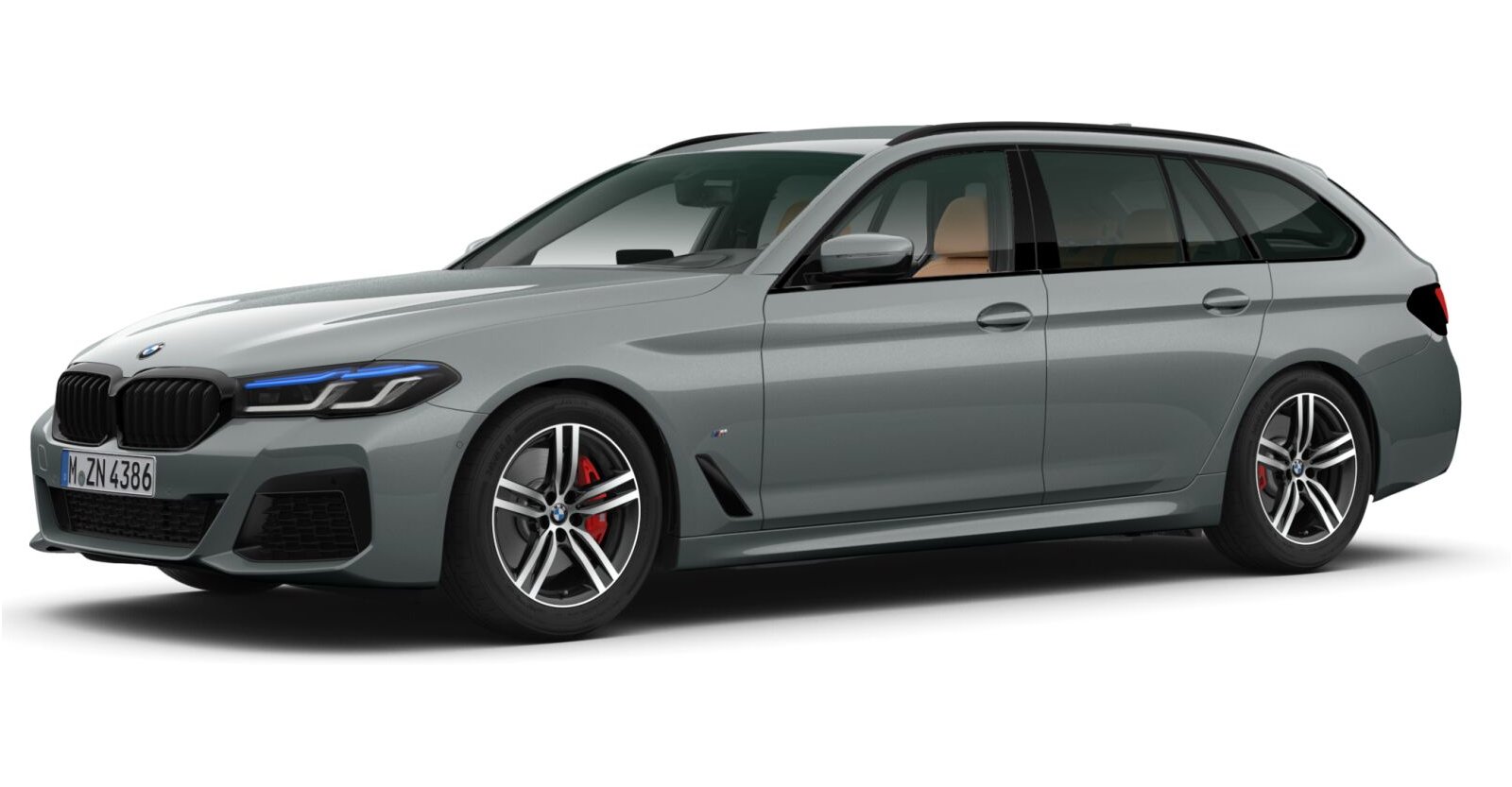 BMW 540i xDrive Touring in Grau von vorne BMW 540i xDrive Touring in Grau von vorne