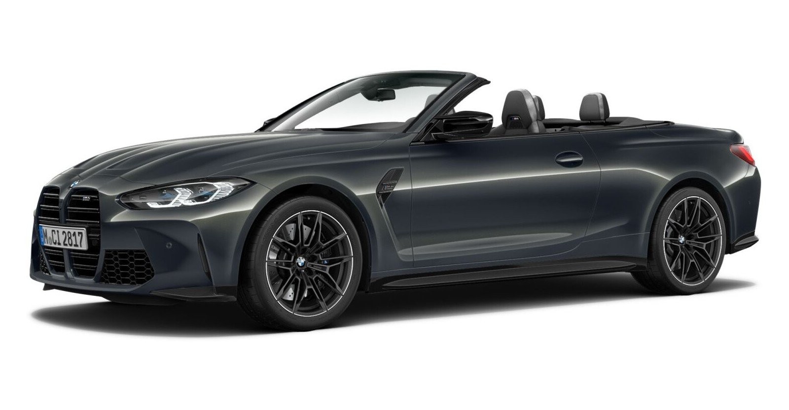 BMW M4 Cabrio Competition mit M xDrive in Grau von vorne BMW M4 Cabrio Competition mit M xDrive in Grau von vorne