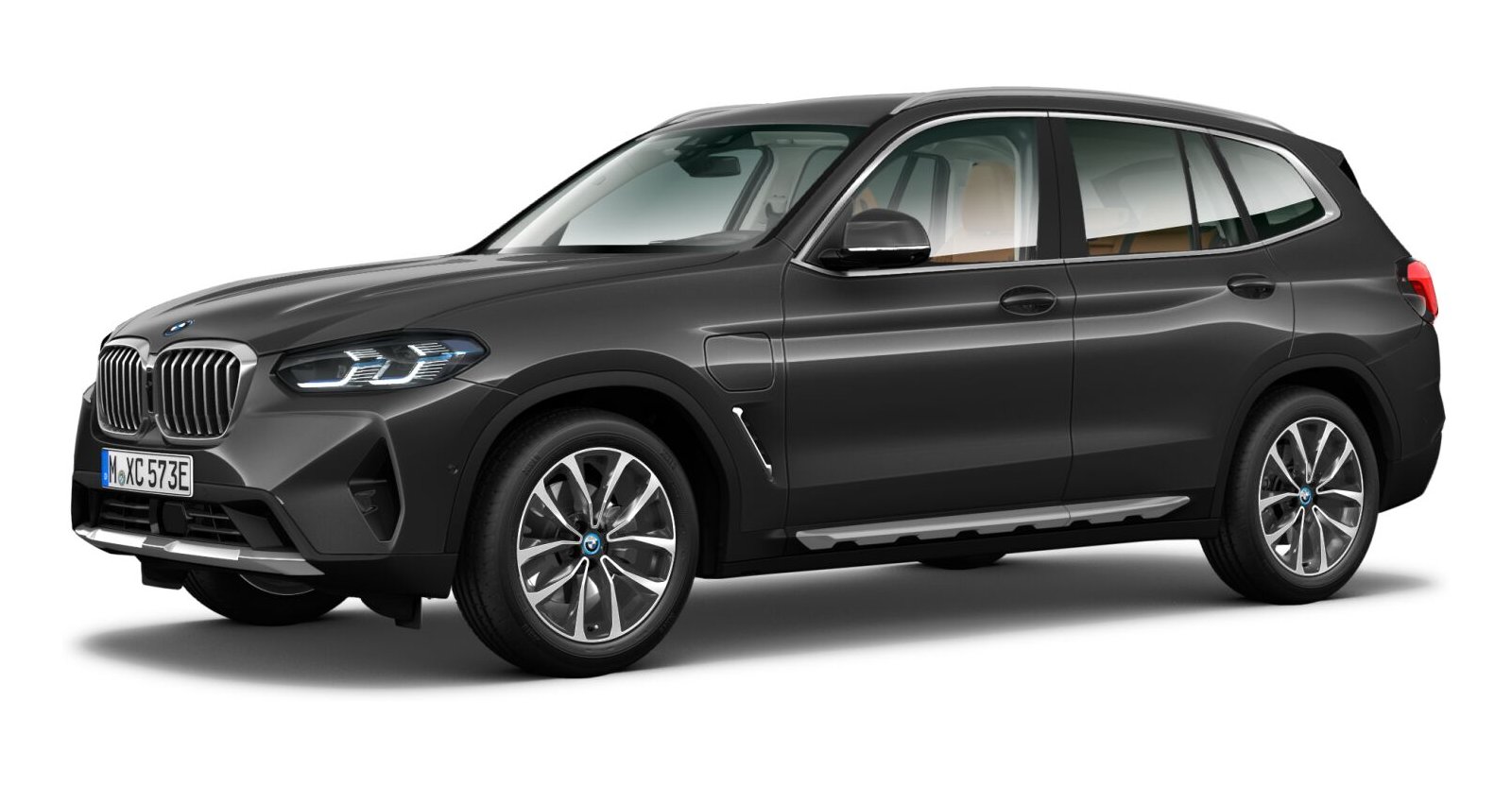 BMW X3 xDrive 30e in Grau von vorne BMW X3 xDrive 30e in Grau von vorne