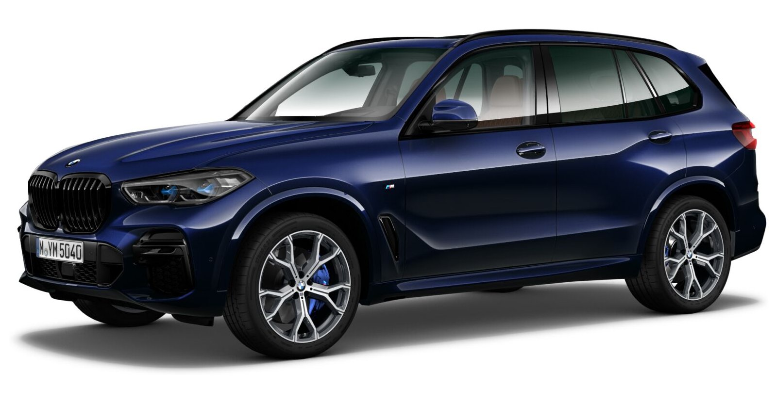 BMW X5 xDrive40d in Blau von vorne