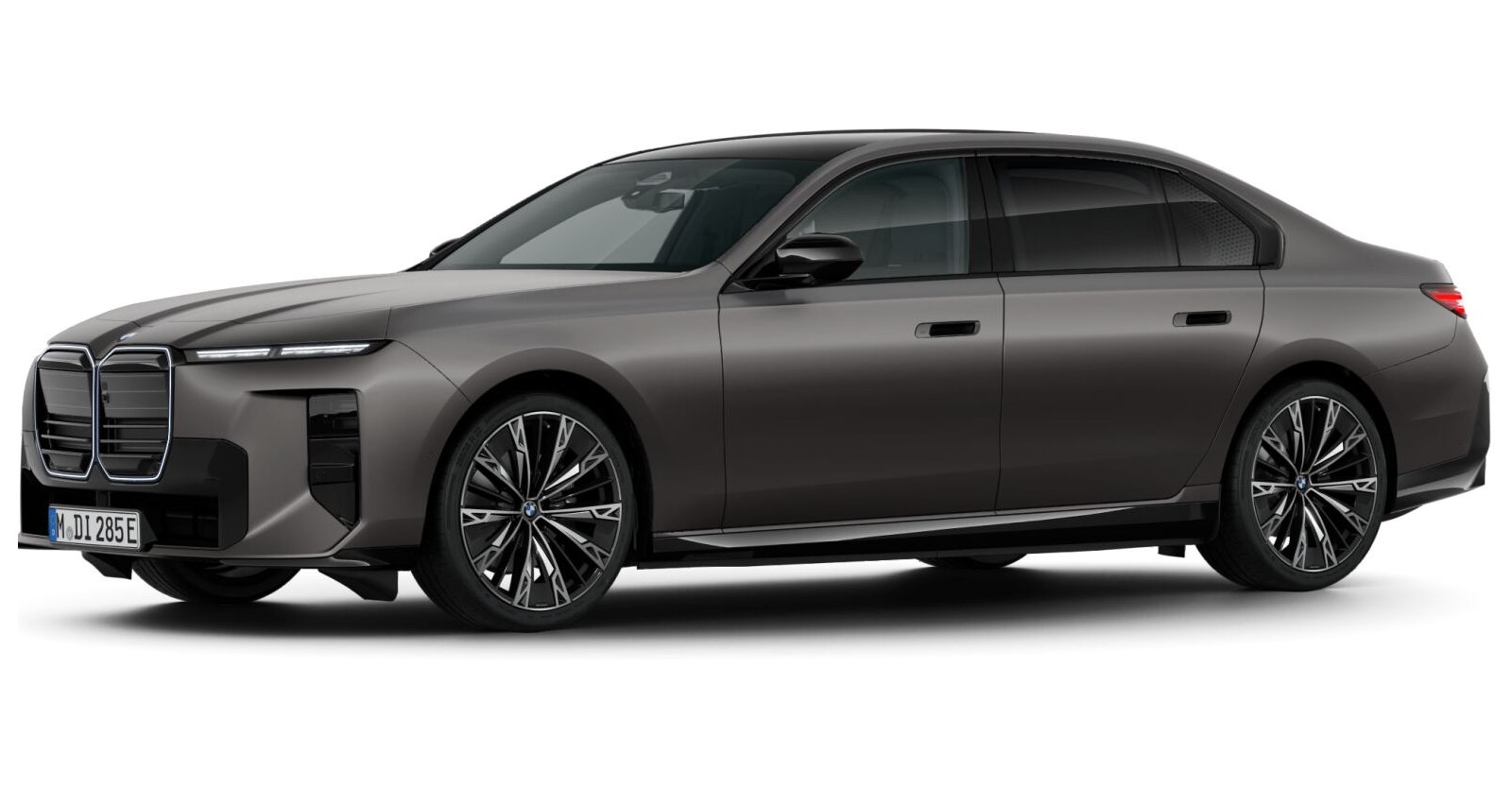 BMW i7 50 xDrive Limousine in Grau von vorne BMW i7 50 xDrive Limousine in Grau von vorne