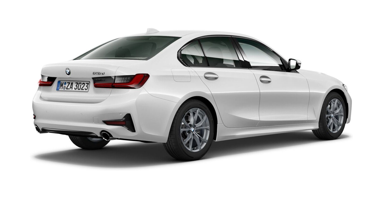 BMW BMW 3er in Weiß von hinten BMW BMW 3er in Weiß von hinten