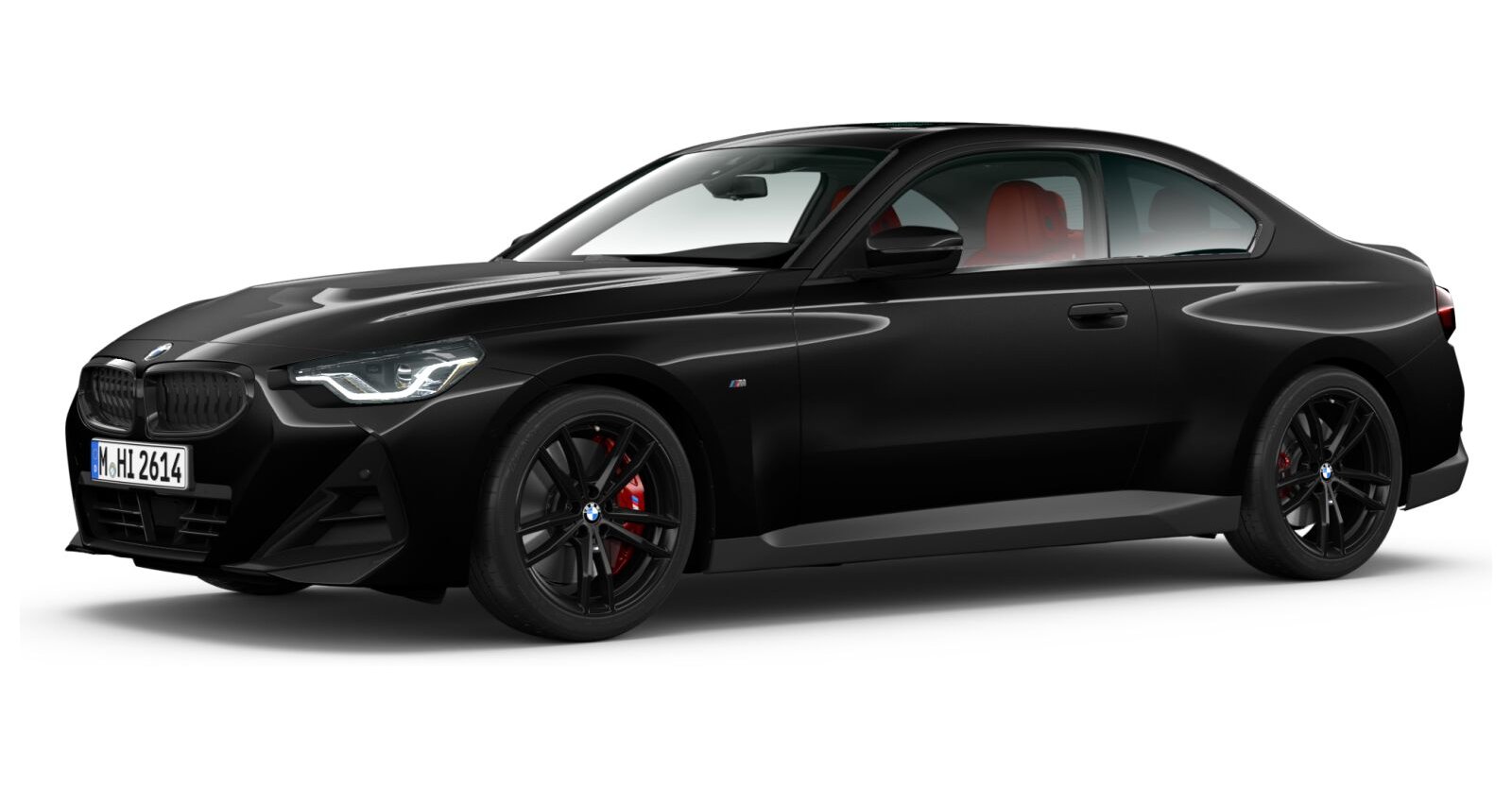 BMW 220i Coupé in Schwarz von vorne BMW 220i Coupé in Schwarz von vorne
