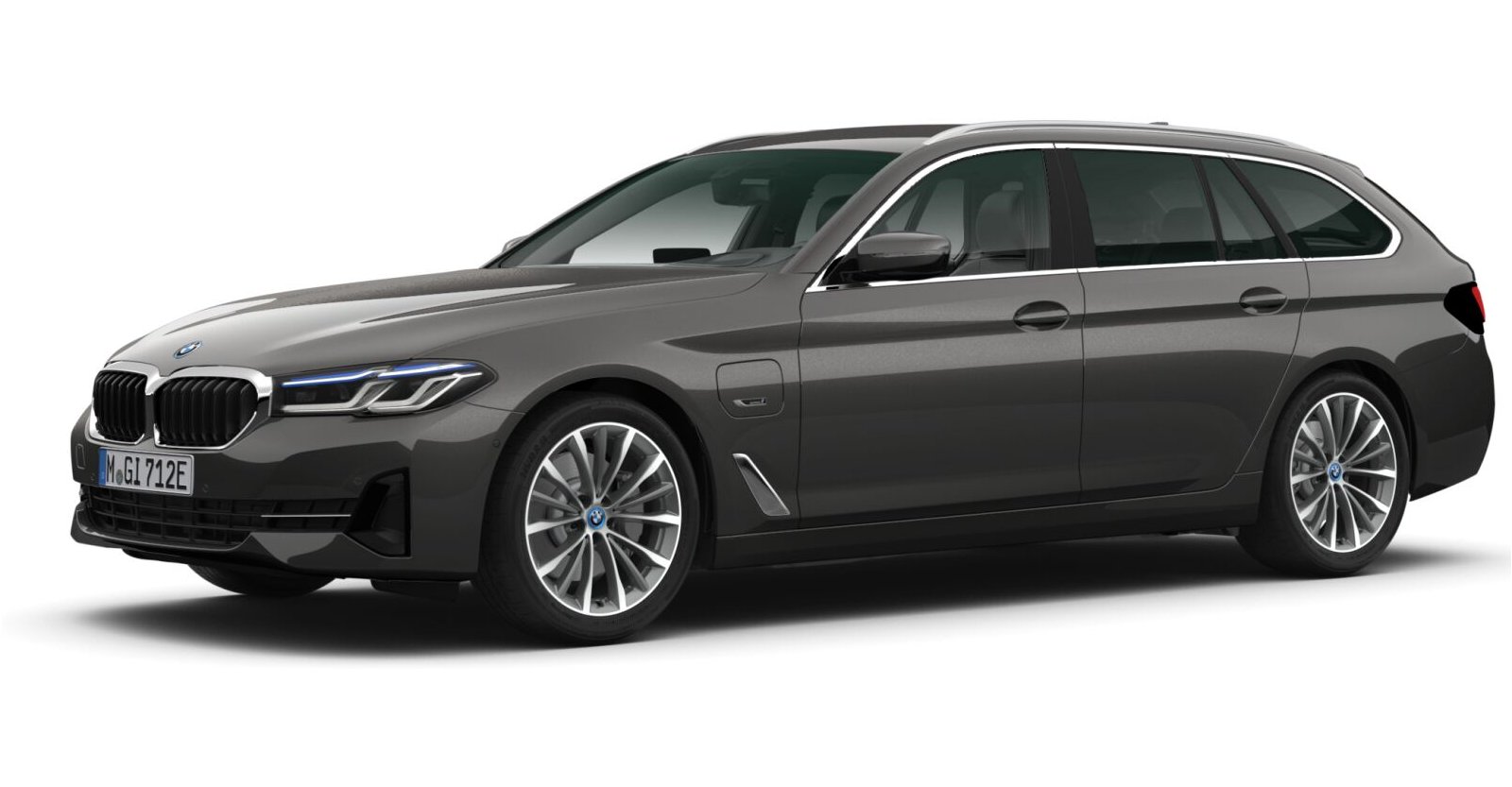 BMW 530e Touring in Grau von vorne BMW 530e Touring in Grau von vorne