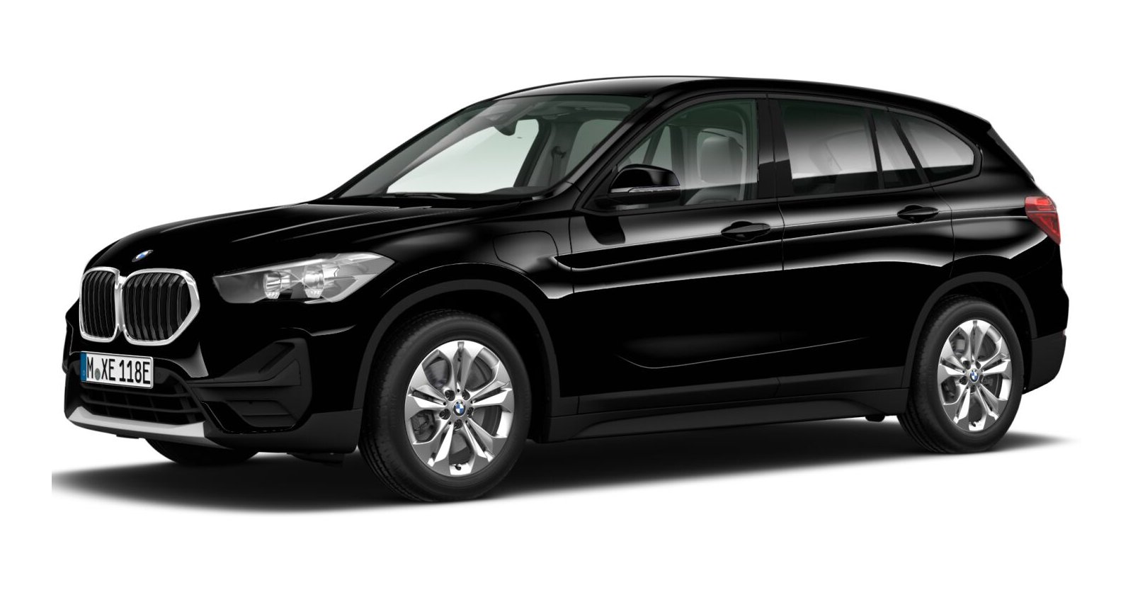 BMW X1 xDrive25e in Schwarz von vorne BMW X1 xDrive25e in Schwarz von vorne