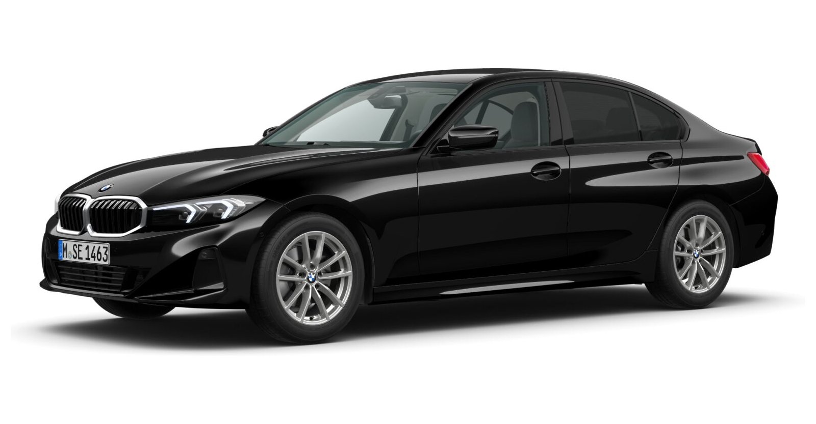 BMW BMW 3er in Schwarz von vorne BMW BMW 3er in Schwarz von vorne