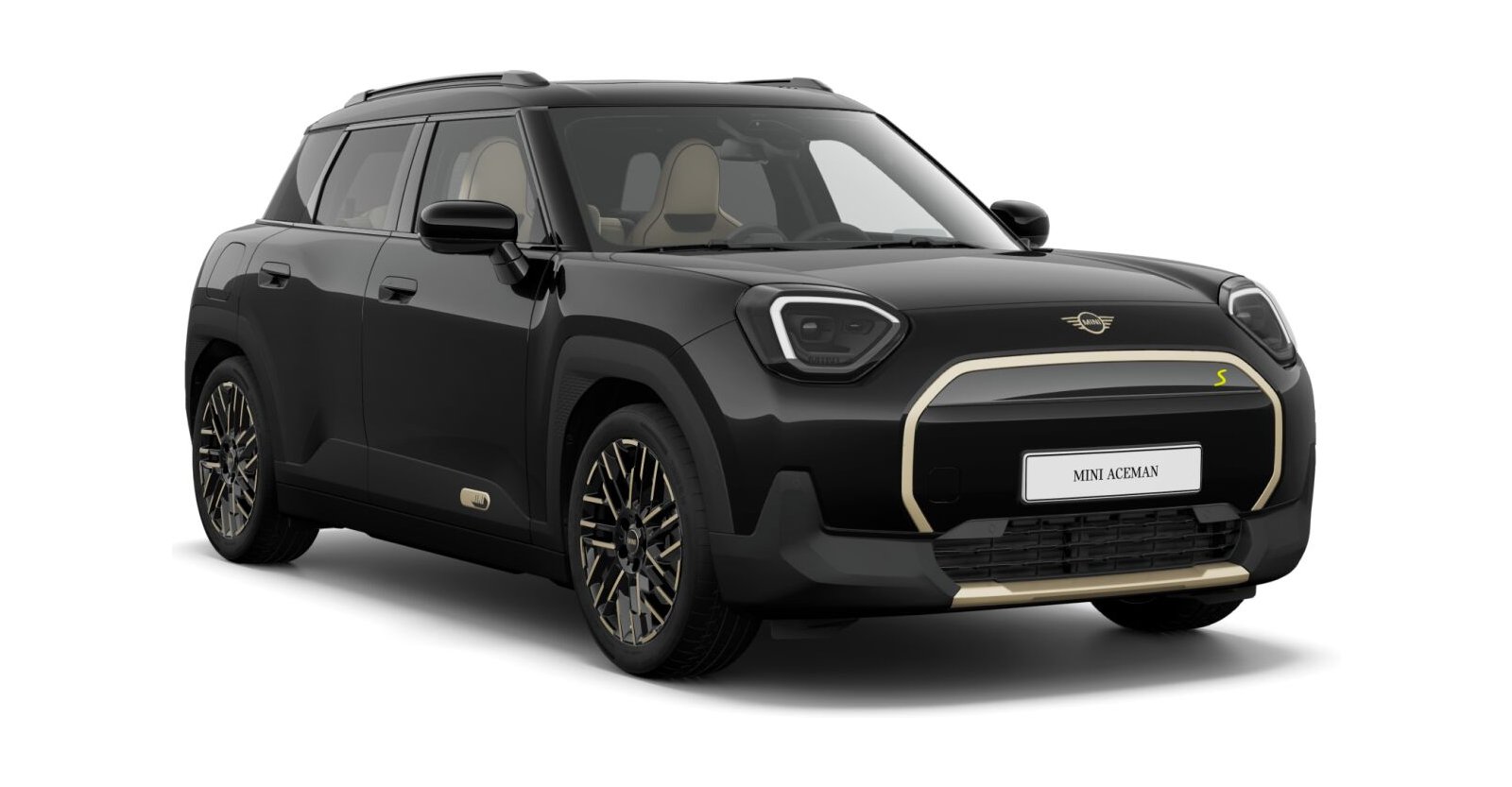 MINI Aceman SE in Schwarz von vorne MINI Aceman SE in Schwarz von vorne