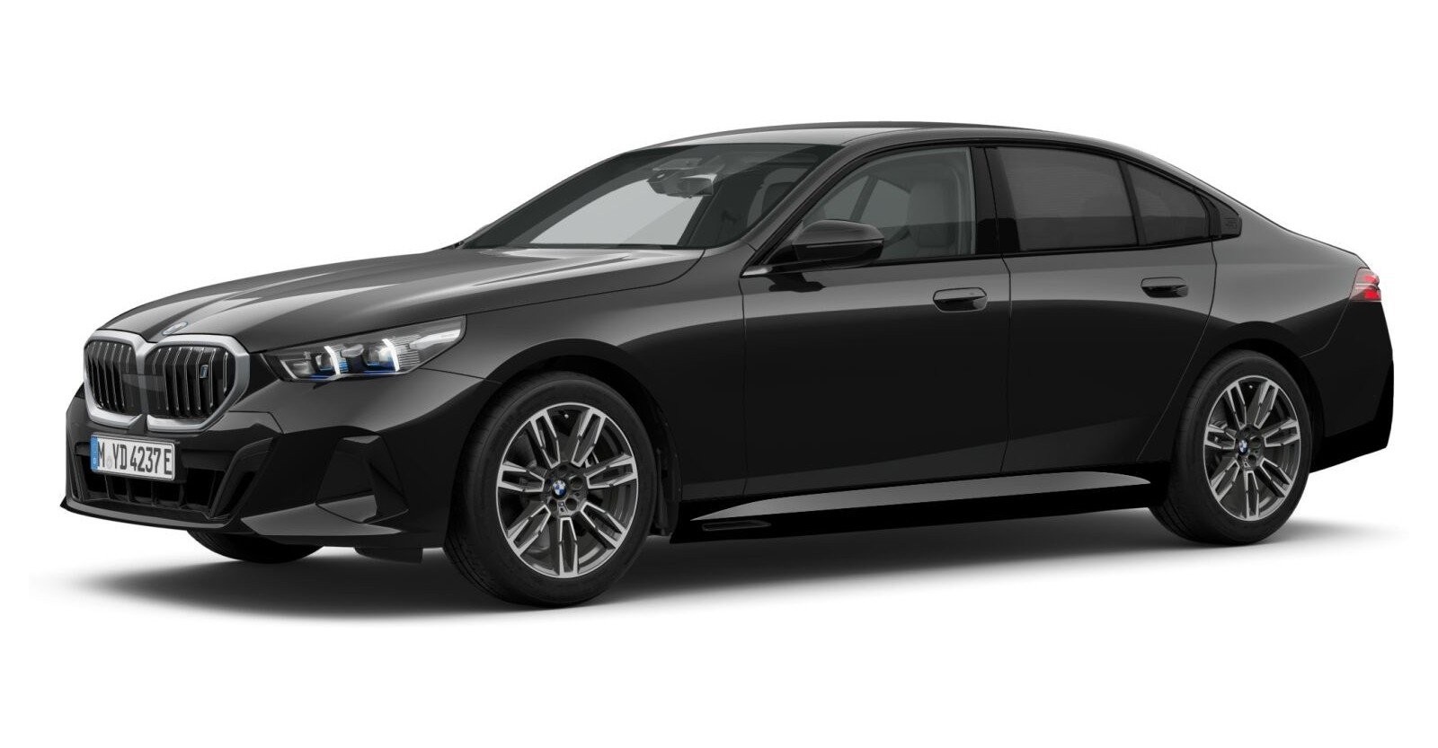 BMW i5 xDrive40 Limousine in Schwarz von vorne BMW i5 xDrive40 Limousine in Schwarz von vorne