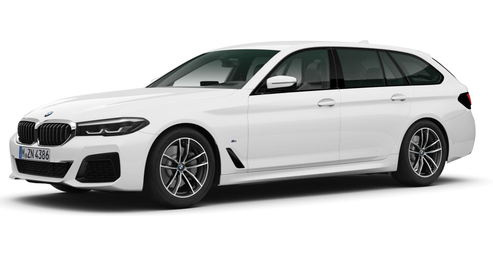 BMW 530i Touring in Weiß von vorne BMW 530i Touring in Weiß von vorne