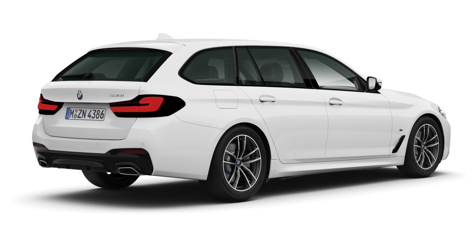 BMW BMW 5er in Weiß von hinten BMW BMW 5er in Weiß von hinten