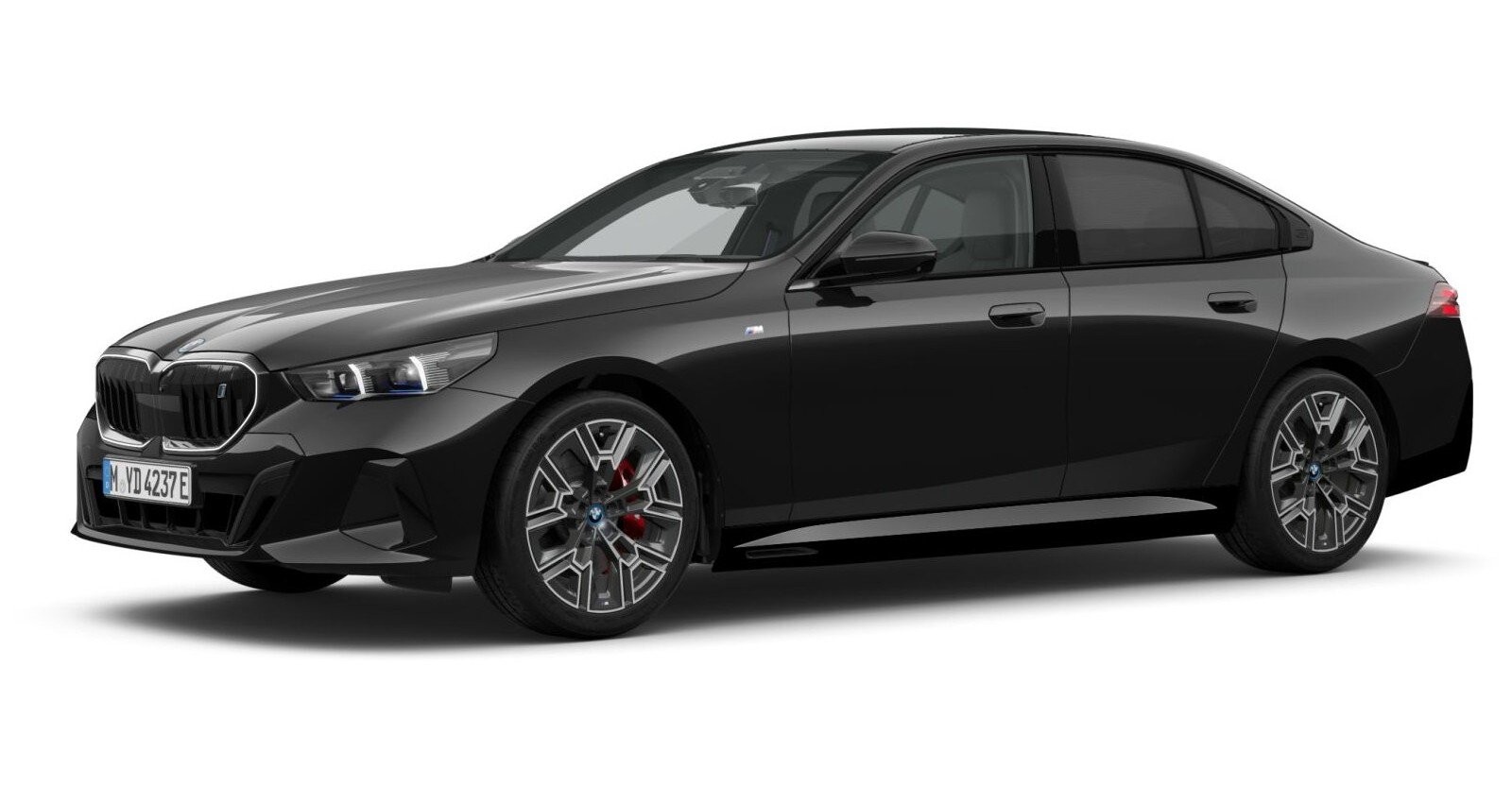 BMW i5 xDrive40 Limousine in Schwarz von vorne BMW i5 xDrive40 Limousine in Schwarz von vorne
