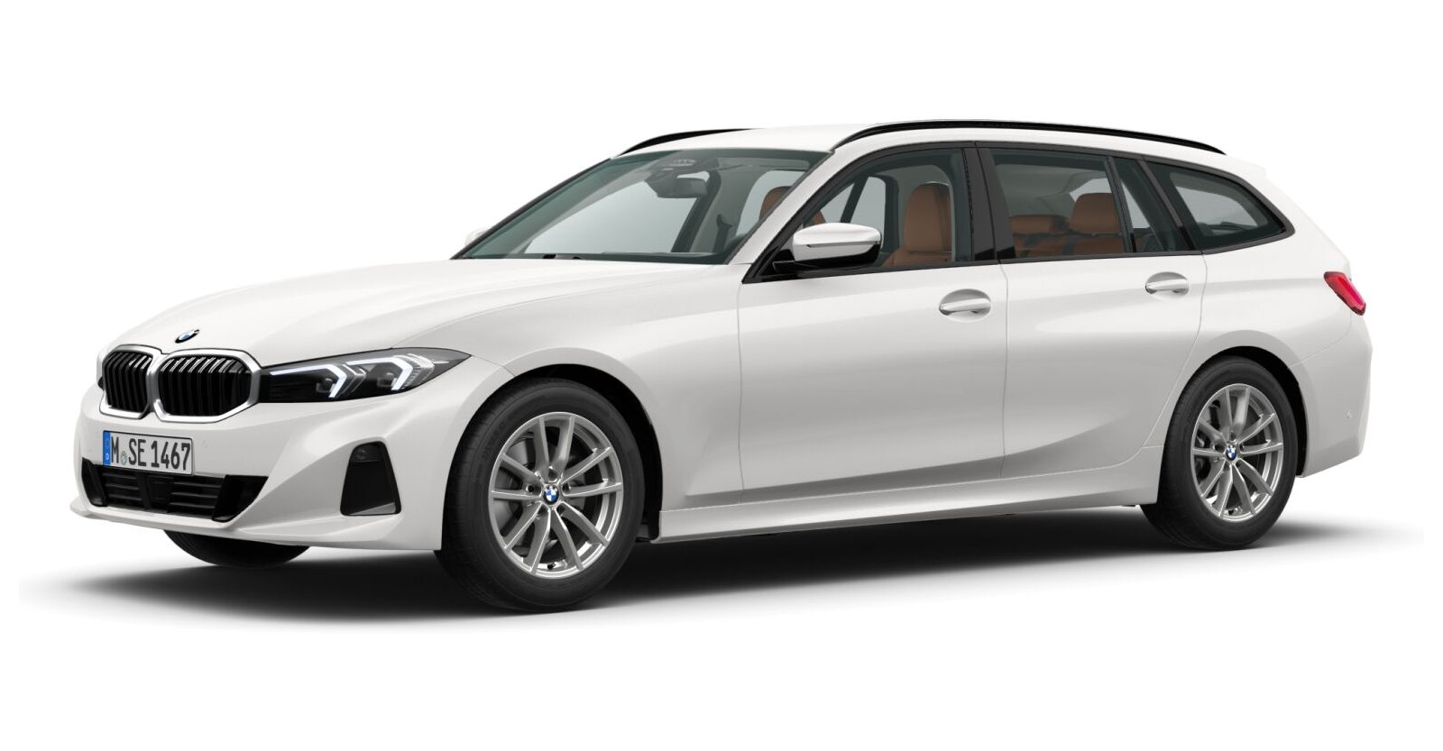 BMW 320i Touring in Weiß von vorne BMW 320i Touring in Weiß von vorne